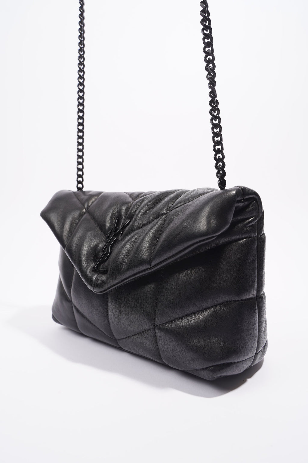 Saint Laurent Loulou Puffer Black Lambskin Leather Mini