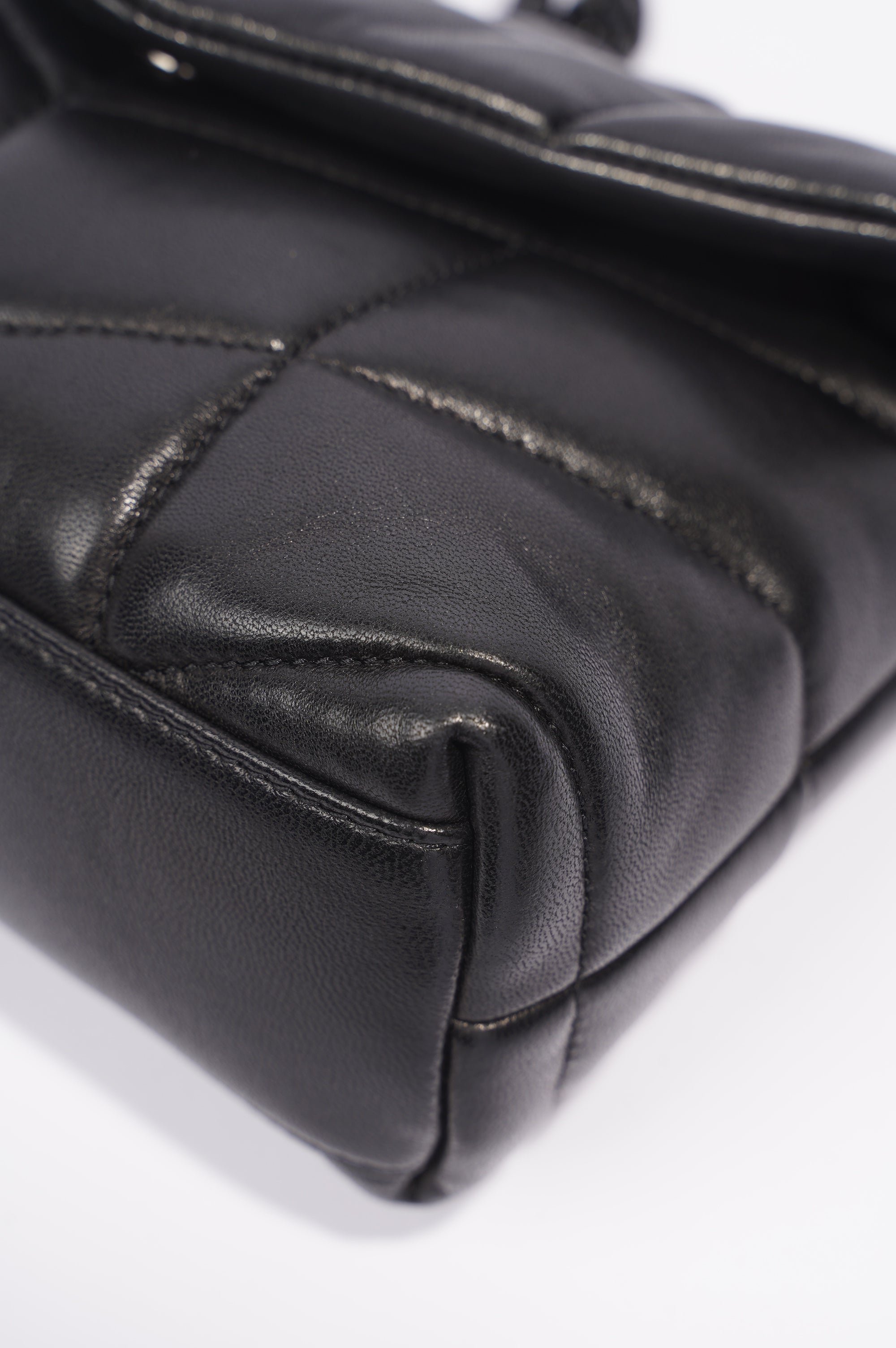 Saint Laurent Loulou Puffer Black Lambskin Leather Mini