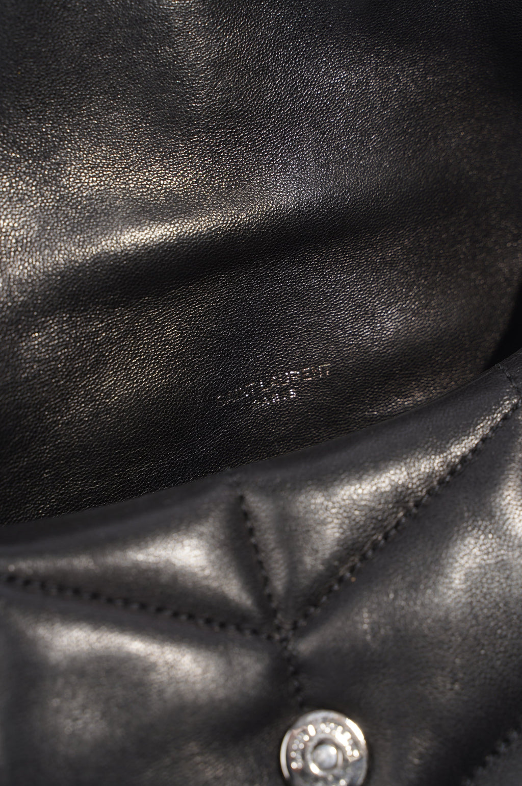 Saint Laurent Loulou Puffer Black Lambskin Leather Mini
