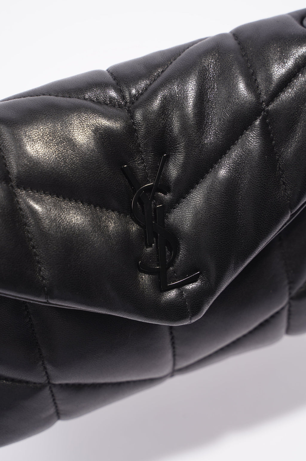 Saint Laurent Loulou Puffer Black Lambskin Leather Mini