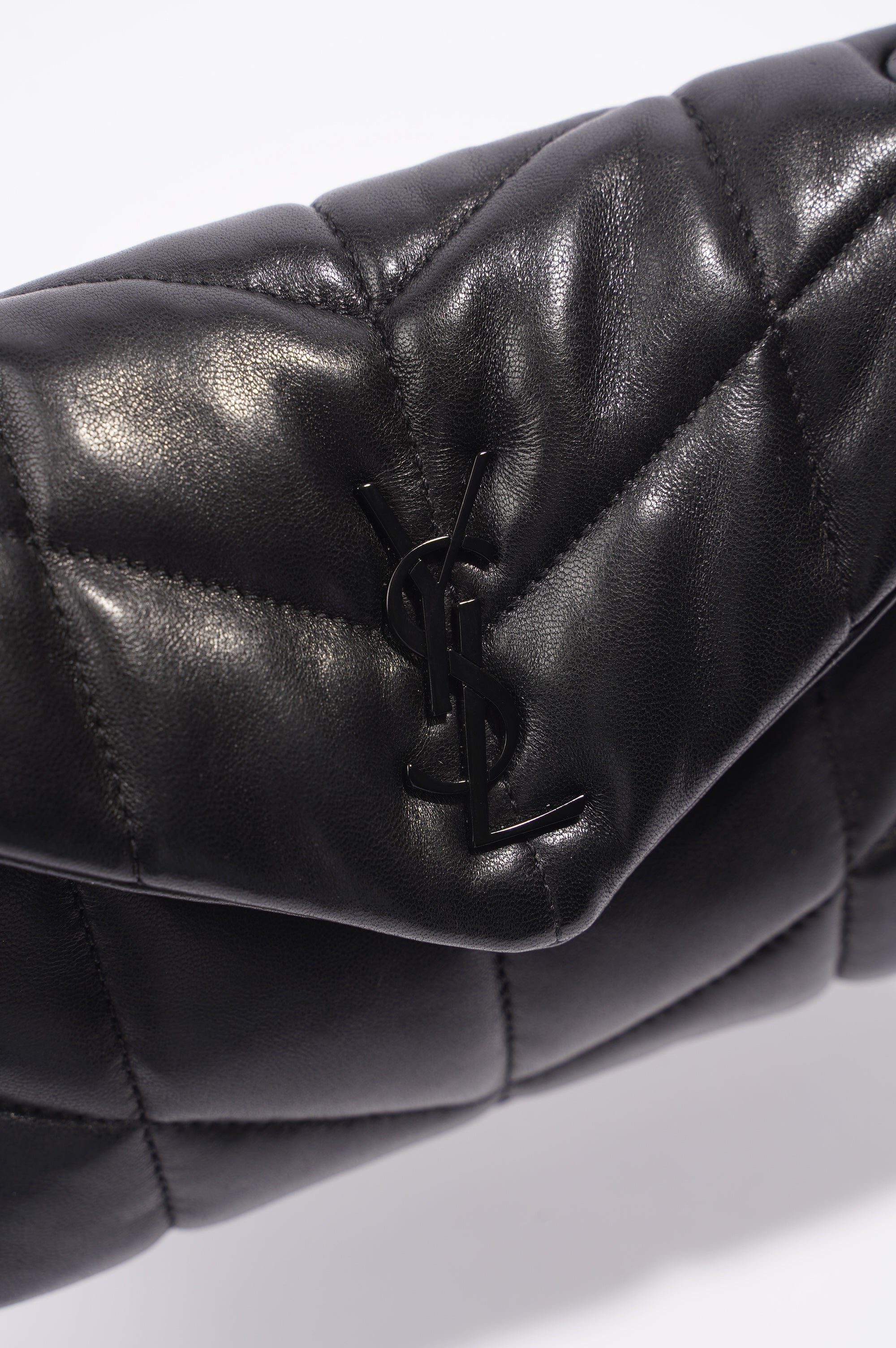 Saint Laurent Loulou Puffer Black Lambskin Leather Mini