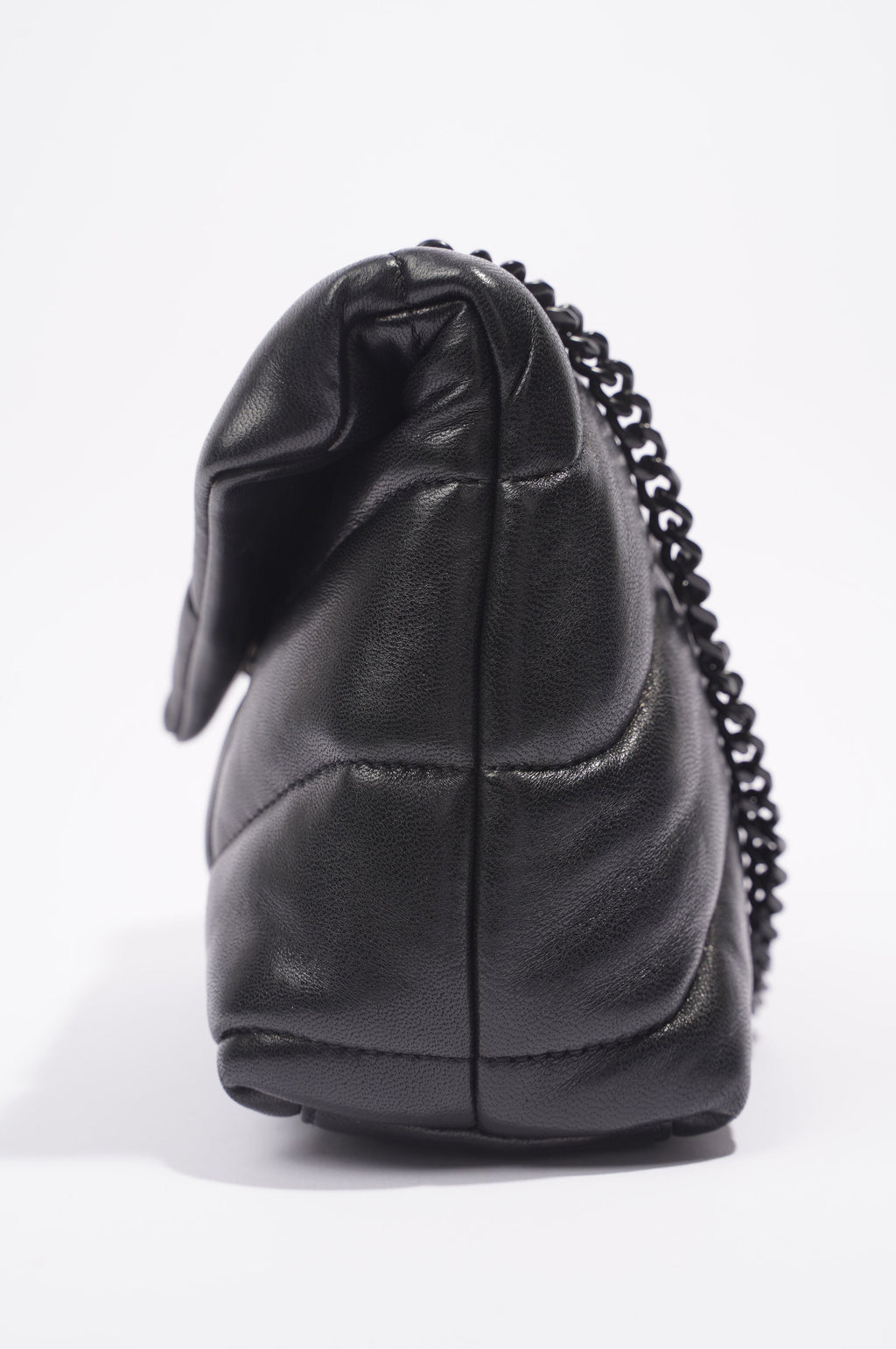 Saint Laurent Loulou Puffer Black Lambskin Leather Mini