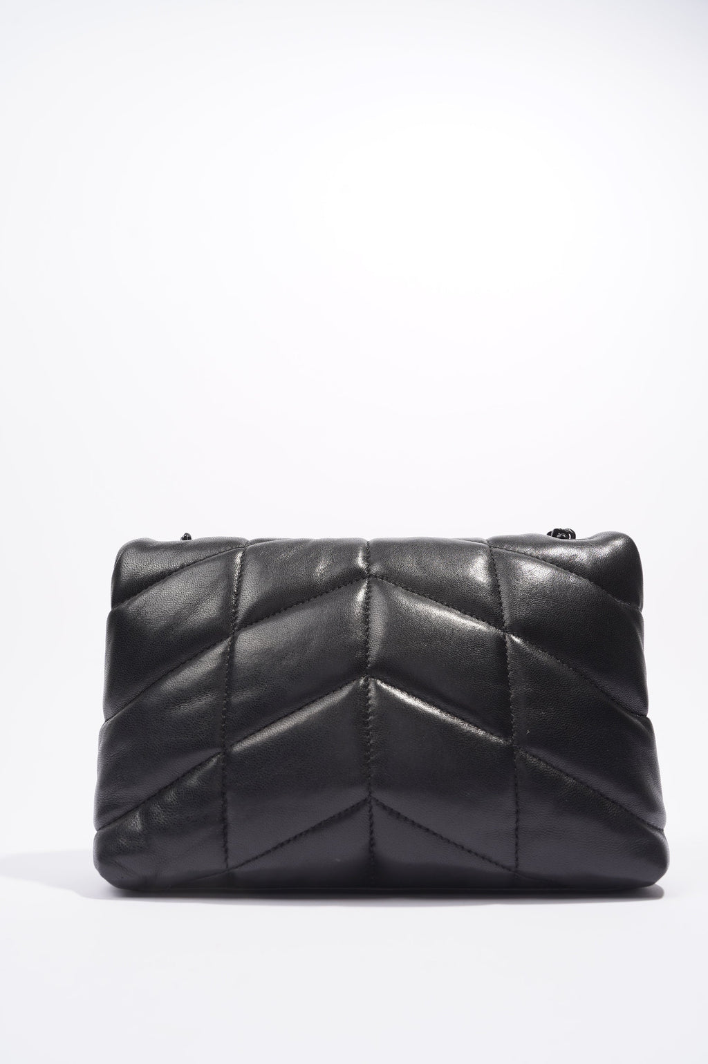 Saint Laurent Loulou Puffer Black Lambskin Leather Mini
