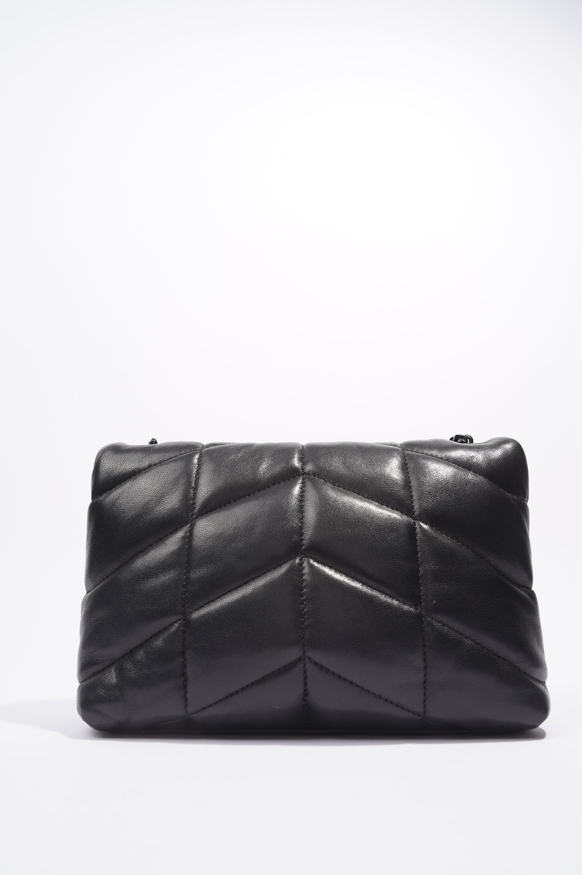 Saint Laurent Loulou Puffer Black Lambskin Leather Mini