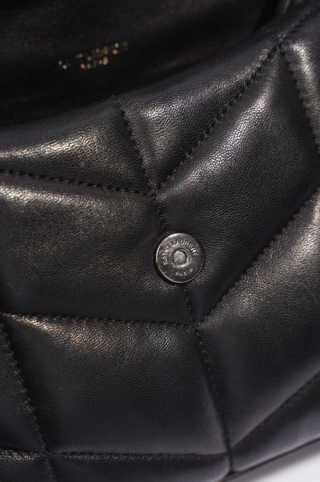 Saint Laurent Loulou Puffer Black Lambskin Leather Mini