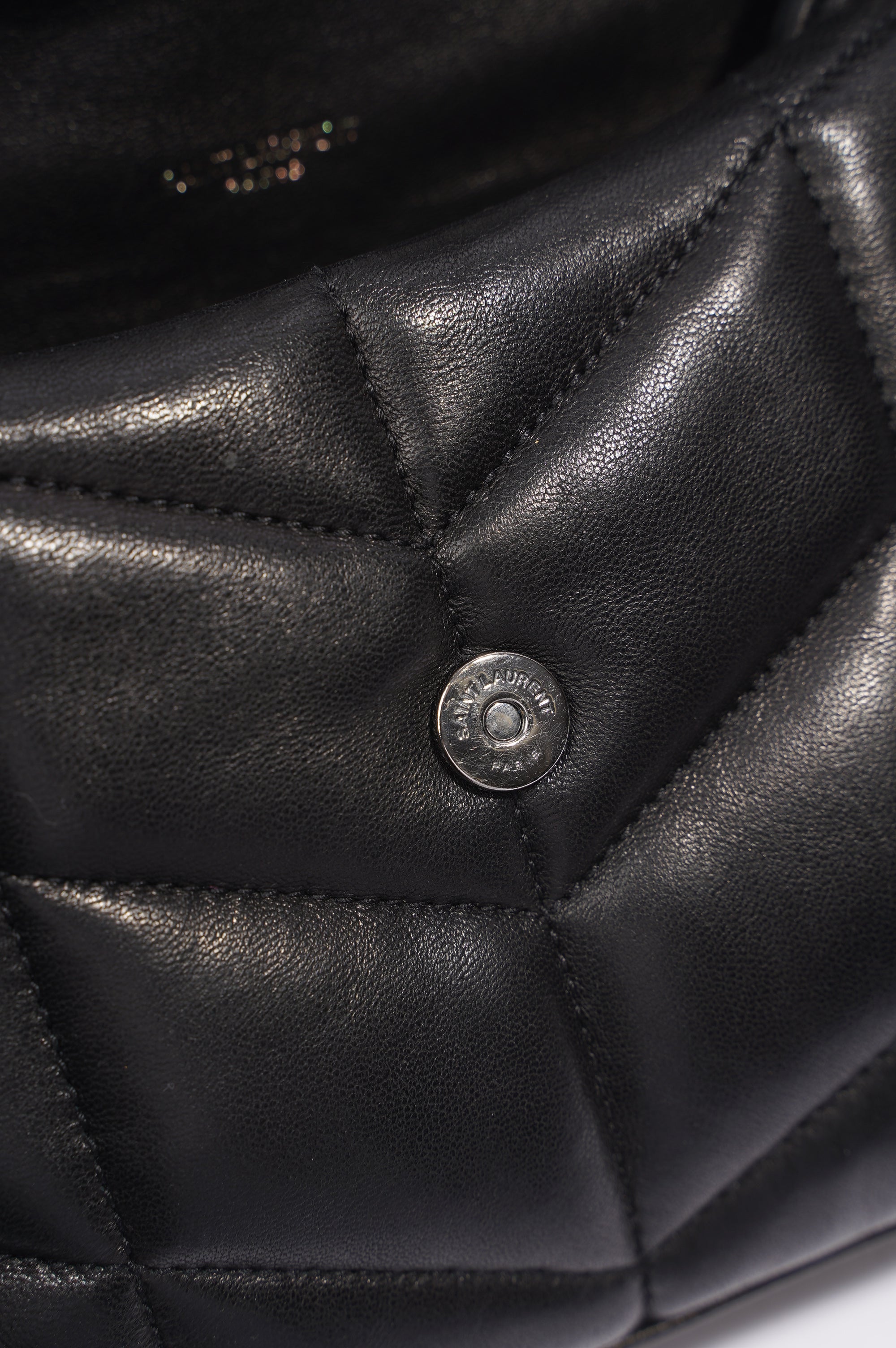 Saint Laurent Loulou Puffer Black Lambskin Leather Mini