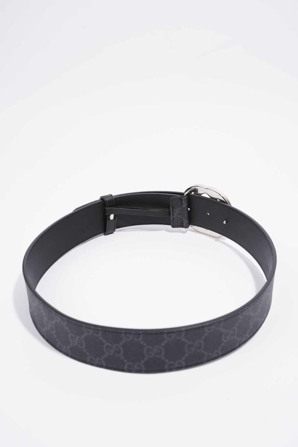 Gucci Supreme Belt With G Buckle Black Coated Canvas 75cm 30"