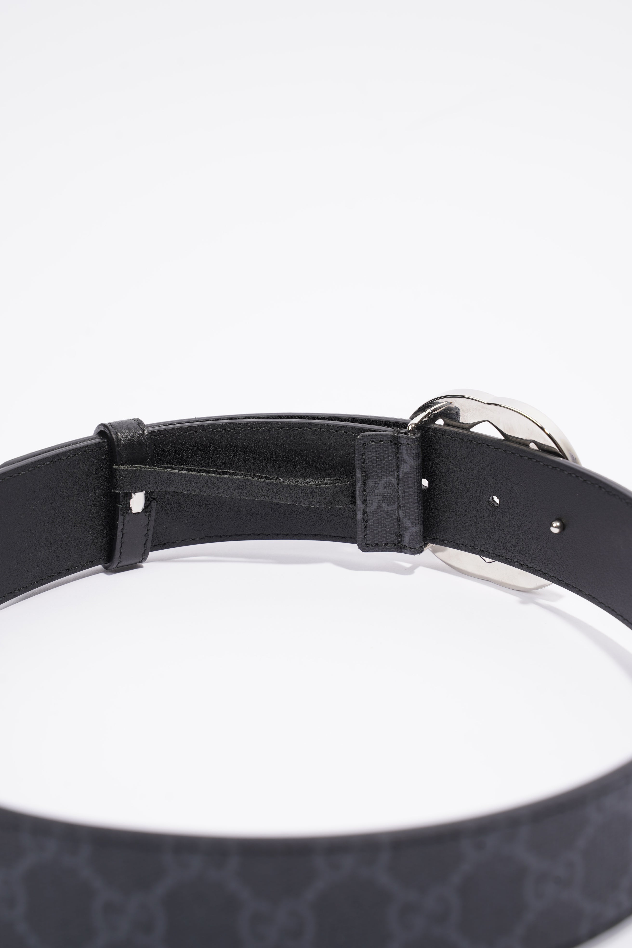 Gucci Supreme Belt With G Buckle Black Coated Canvas 75cm 30"