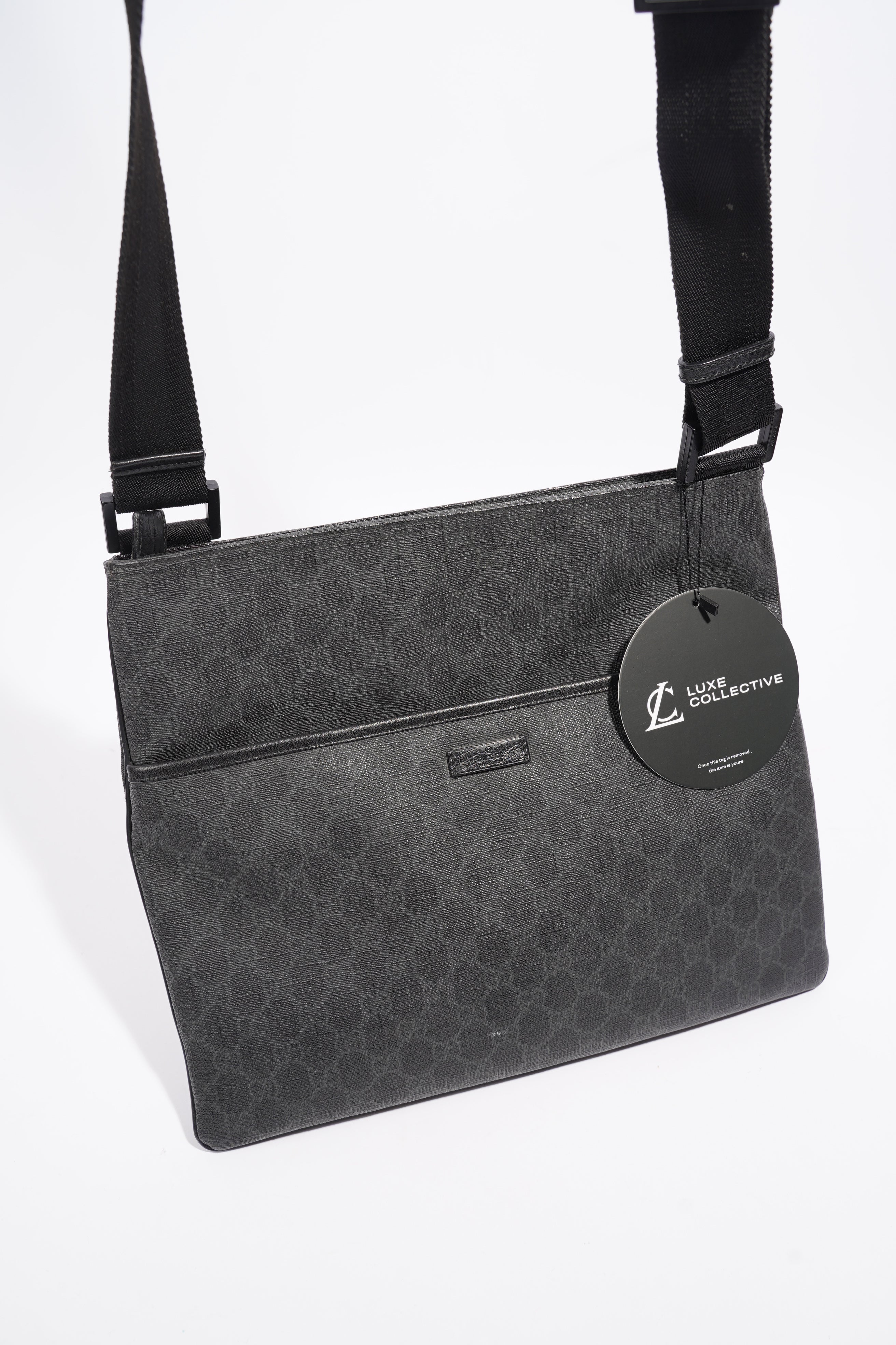 Gucci GG Messenger Bag Black Coated Canvas