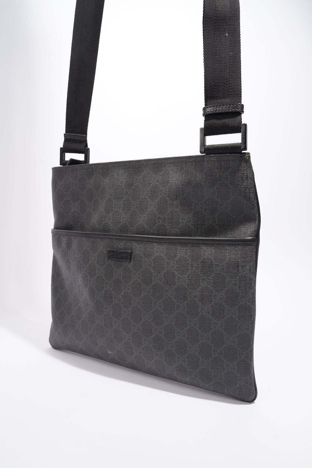 Gucci GG Messenger Bag Black Coated Canvas