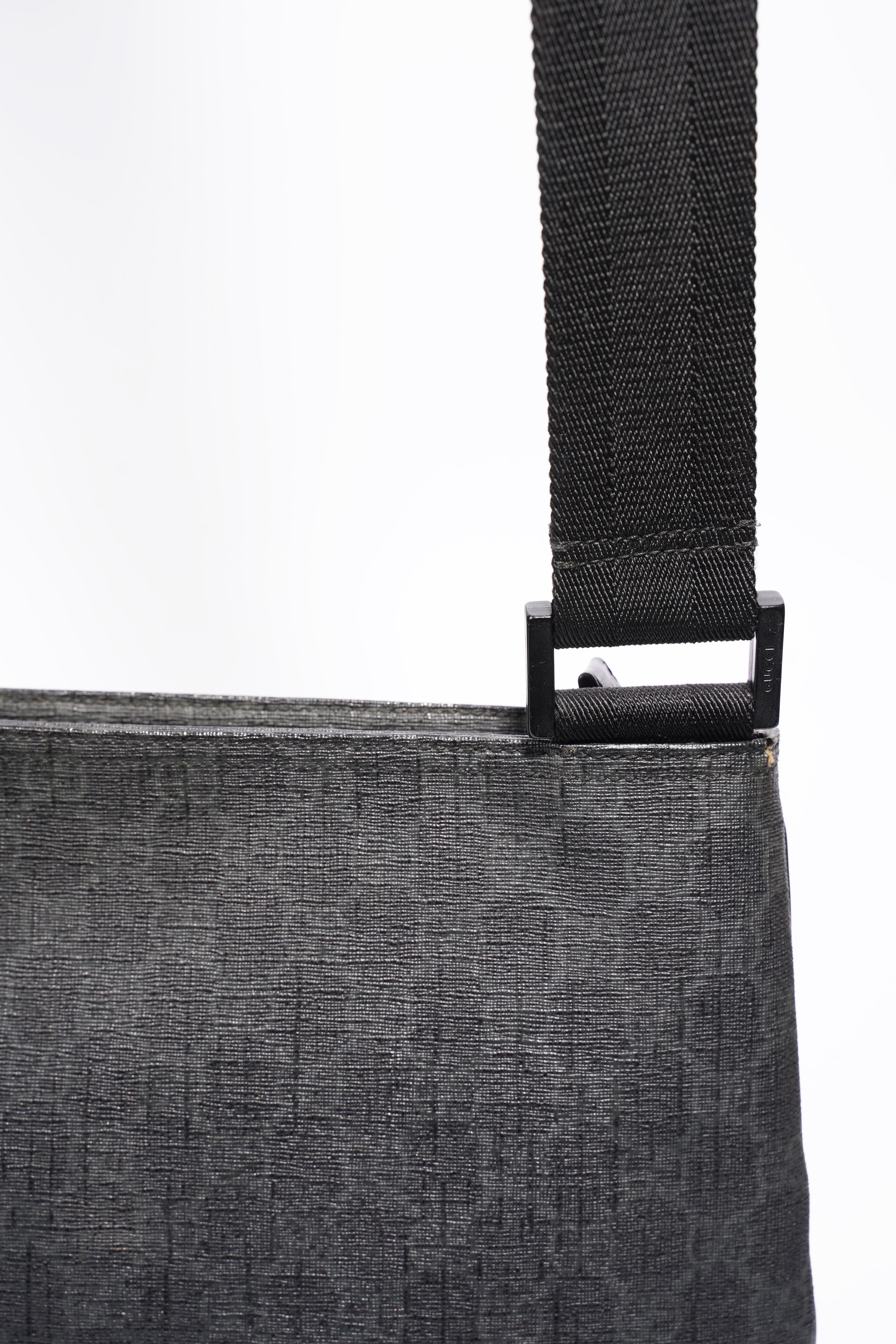 Gucci GG Messenger Bag Black Coated Canvas