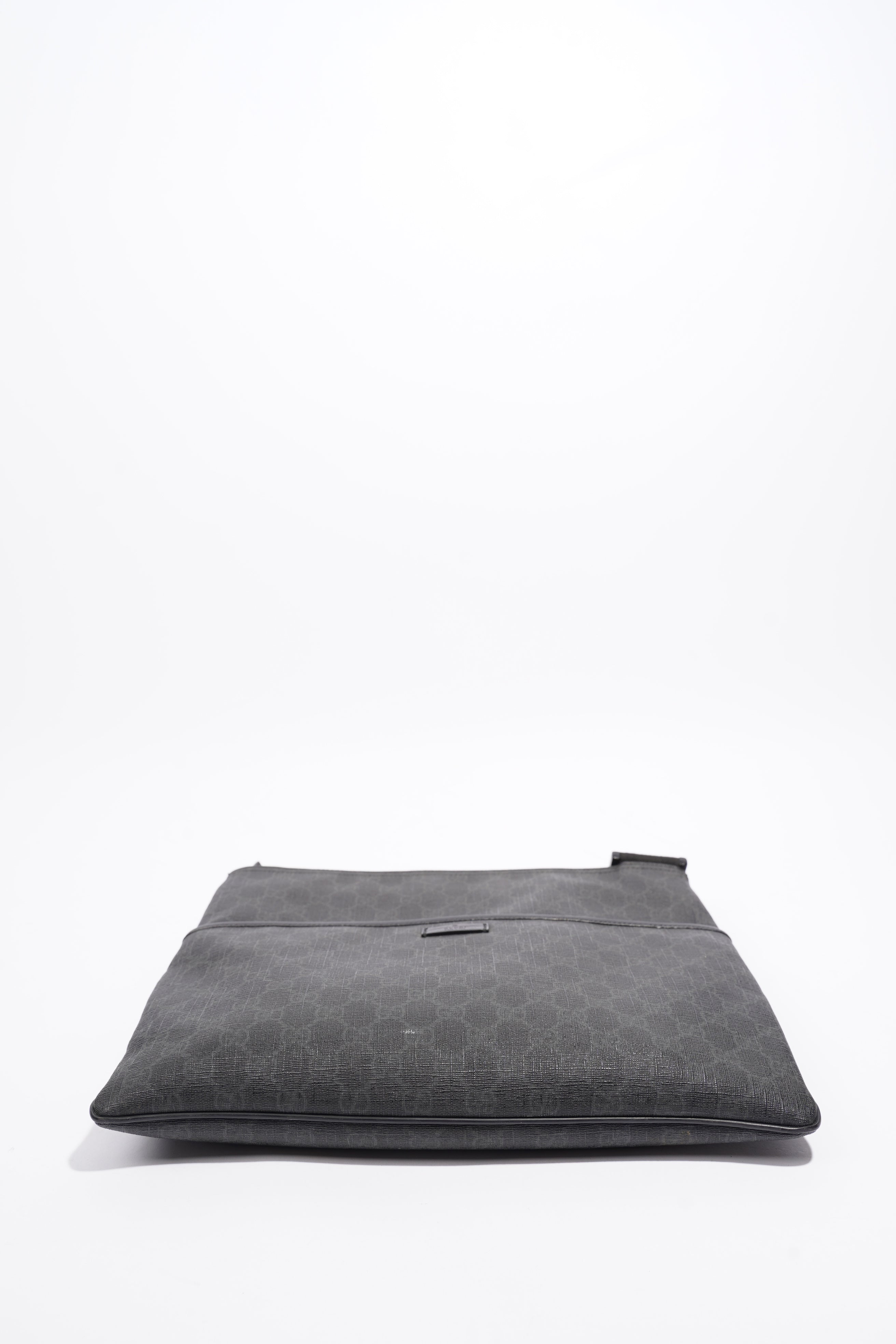 Gucci GG Messenger Bag Black Coated Canvas
