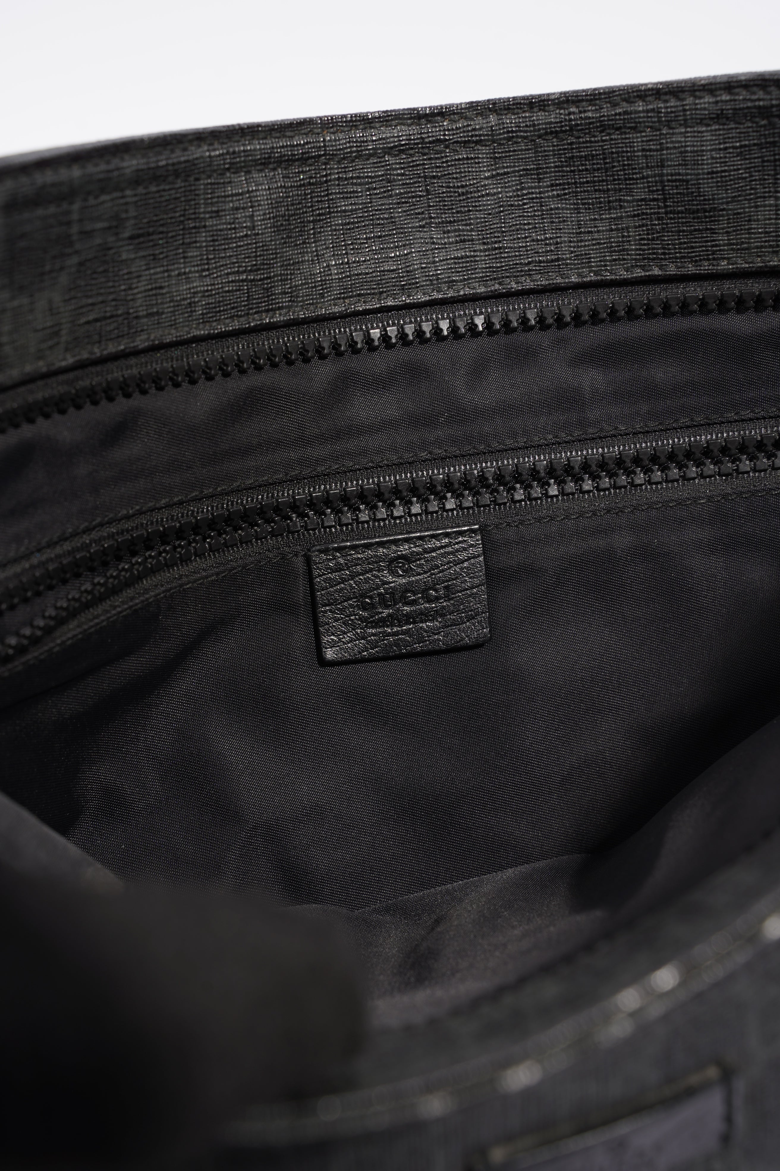 Gucci GG Messenger Bag Black Coated Canvas