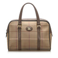 Burberry Plaid Canvas Boston Bag (SHG-12139)