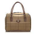 Burberry Plaid Canvas Boston Bag (SHG-13710)