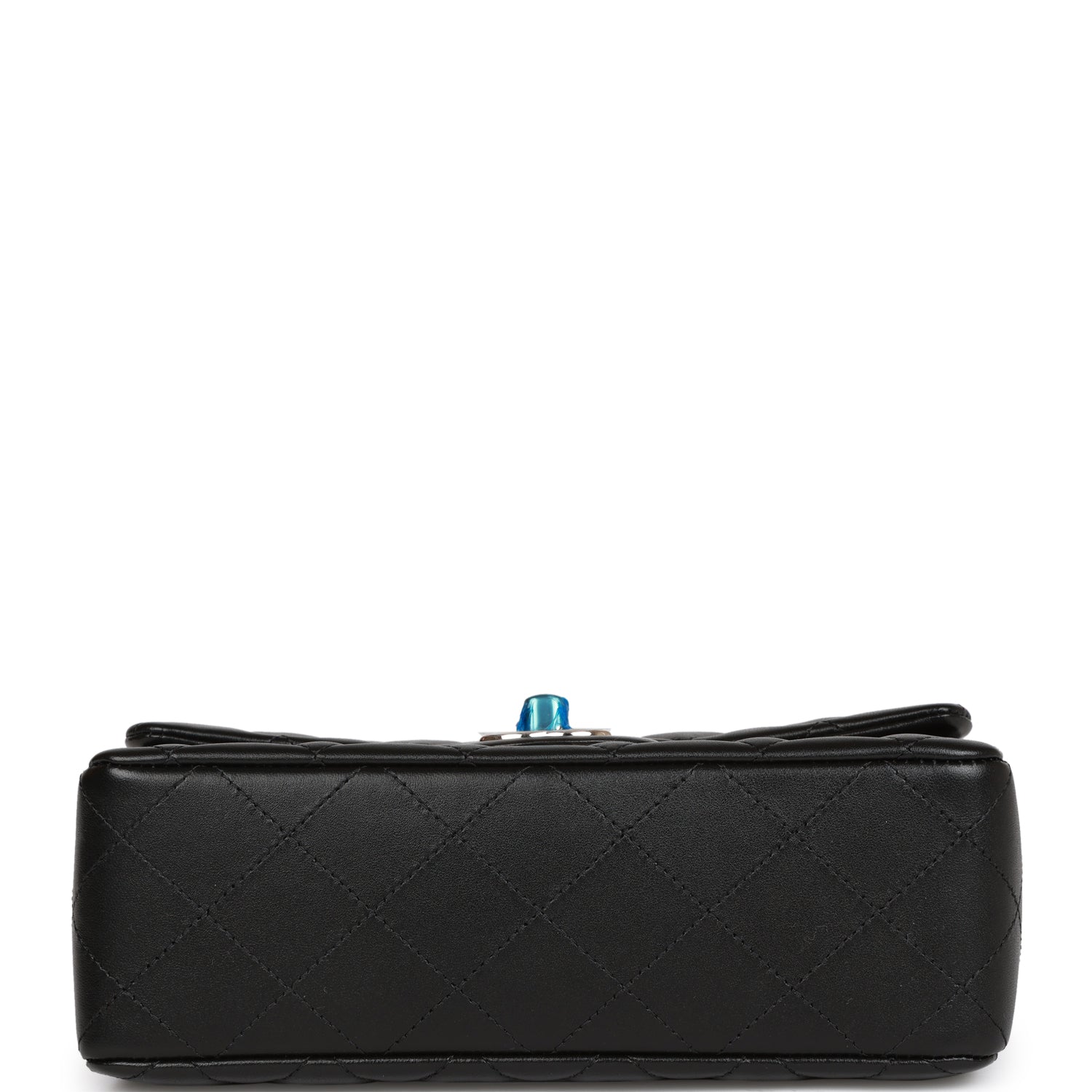 Chanel Mini Rectangular Flap Bag Black Lambskin Light Gold Hardware