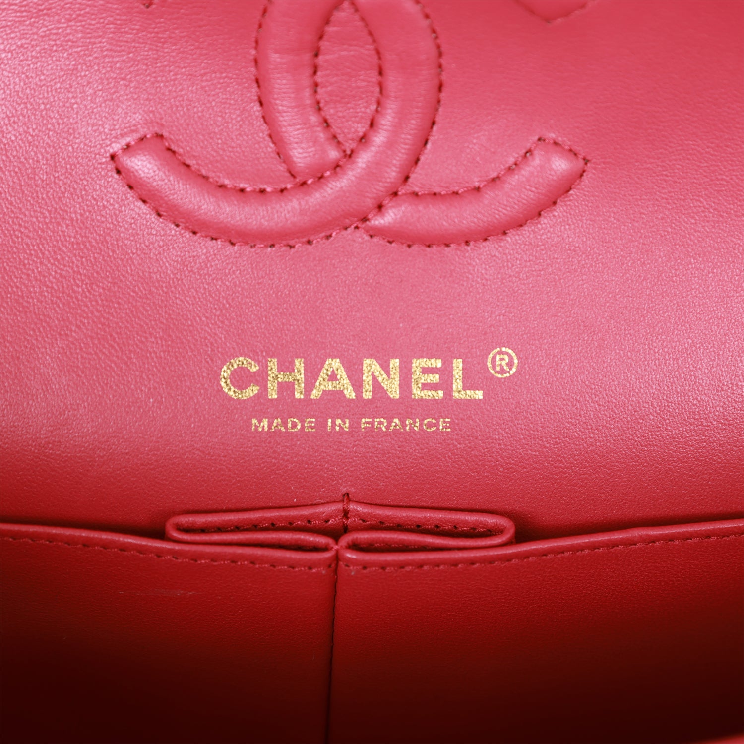 Chanel Small Classic Double Flap Dark Pink Caviar Light Gold Hardware