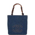 Vintage Chanel CC Denim Tote Bag