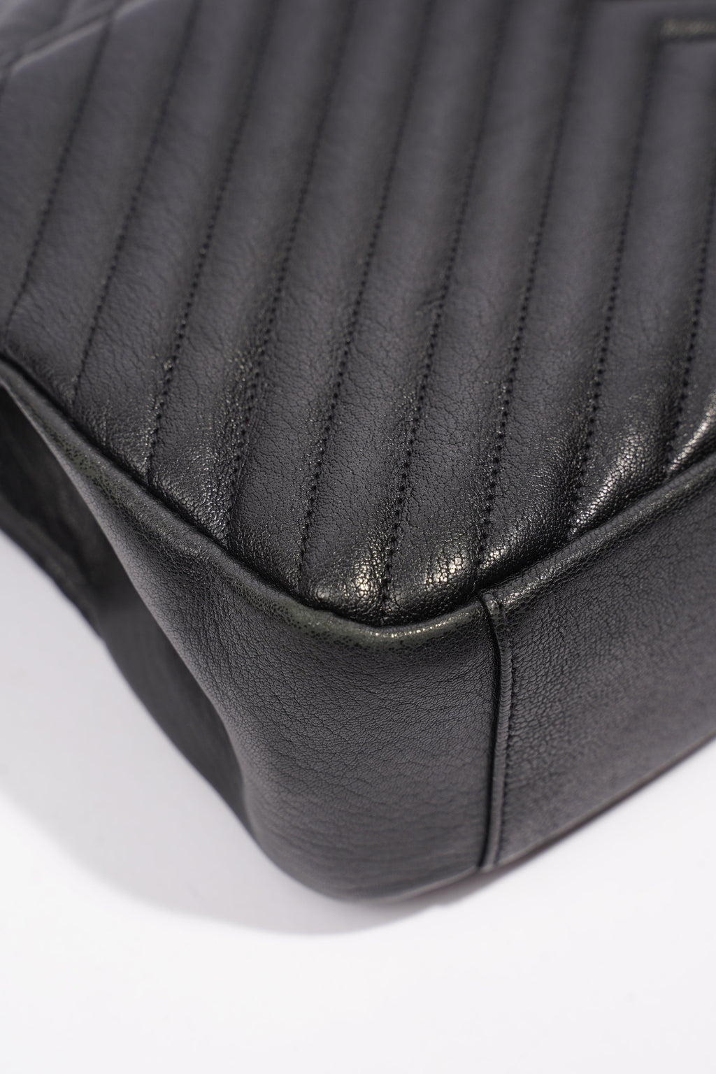 Saint Laurent College Quilted Bag Black Leather Large