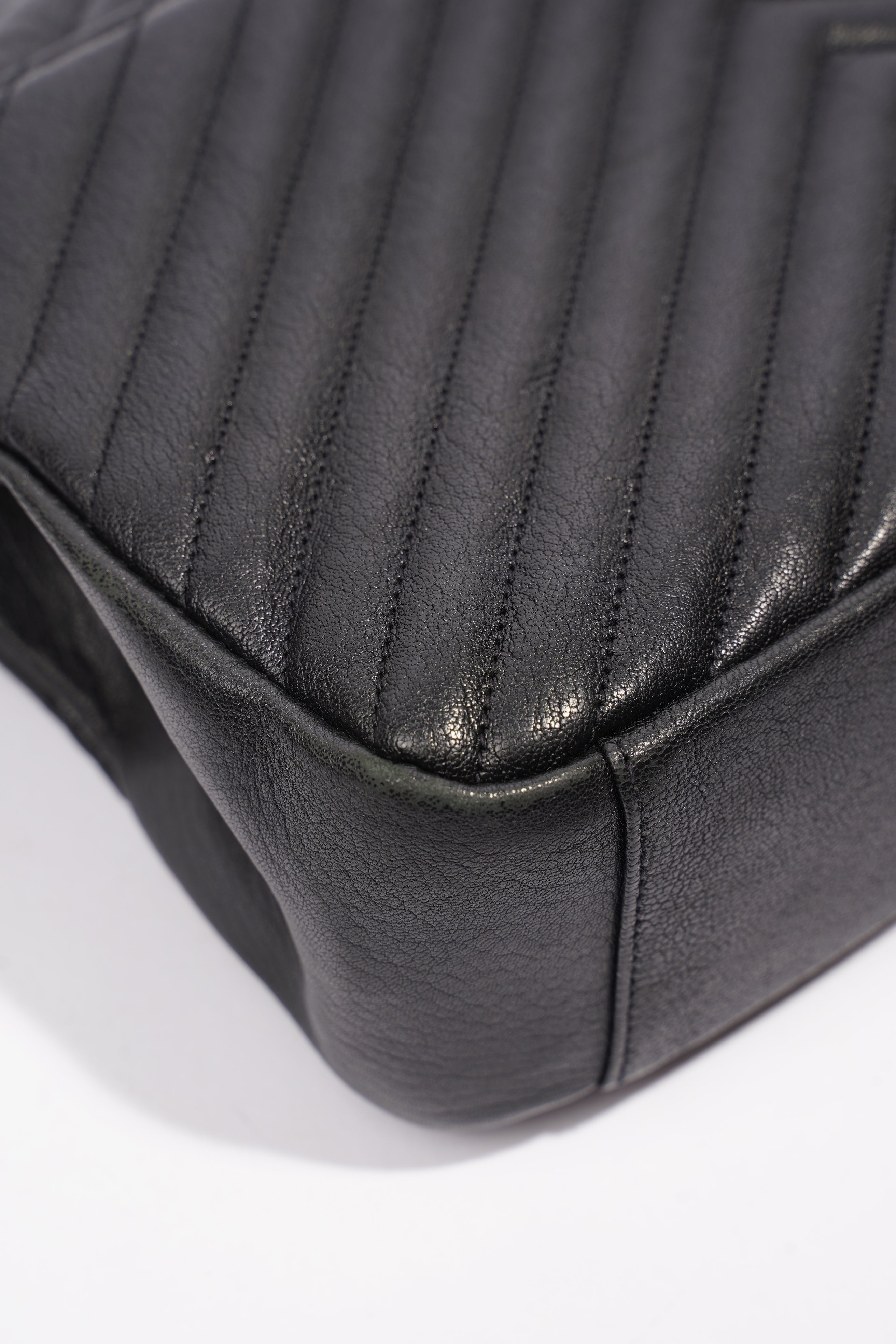 Saint Laurent College Quilted Bag Black Leather Large
