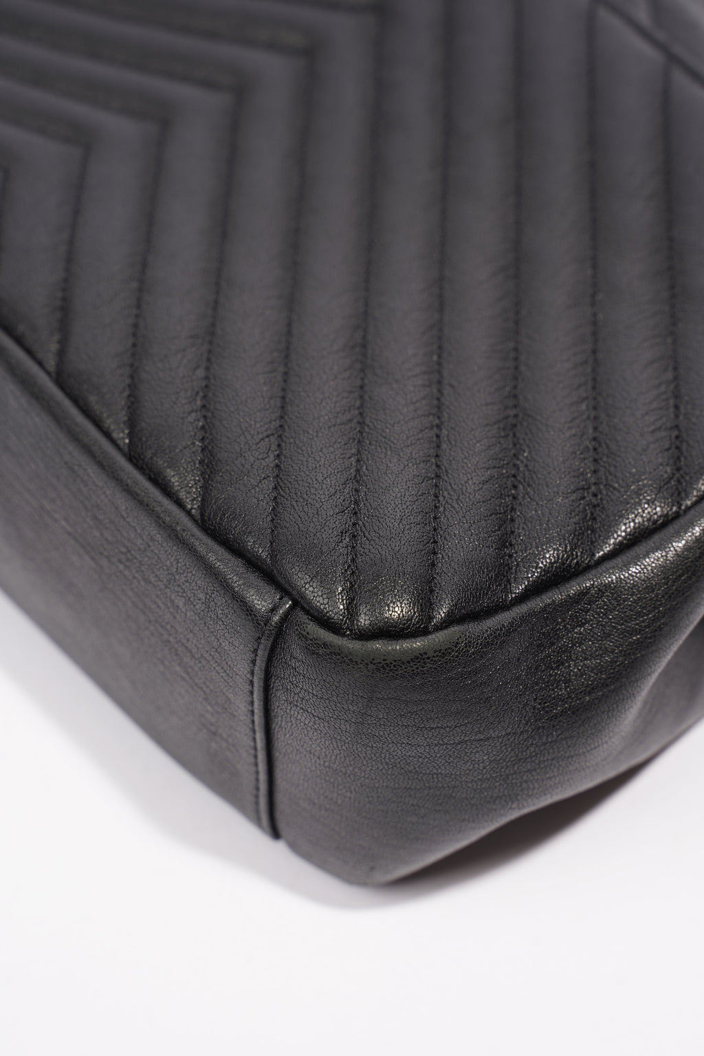 Saint Laurent College Quilted Bag Black Leather Large
