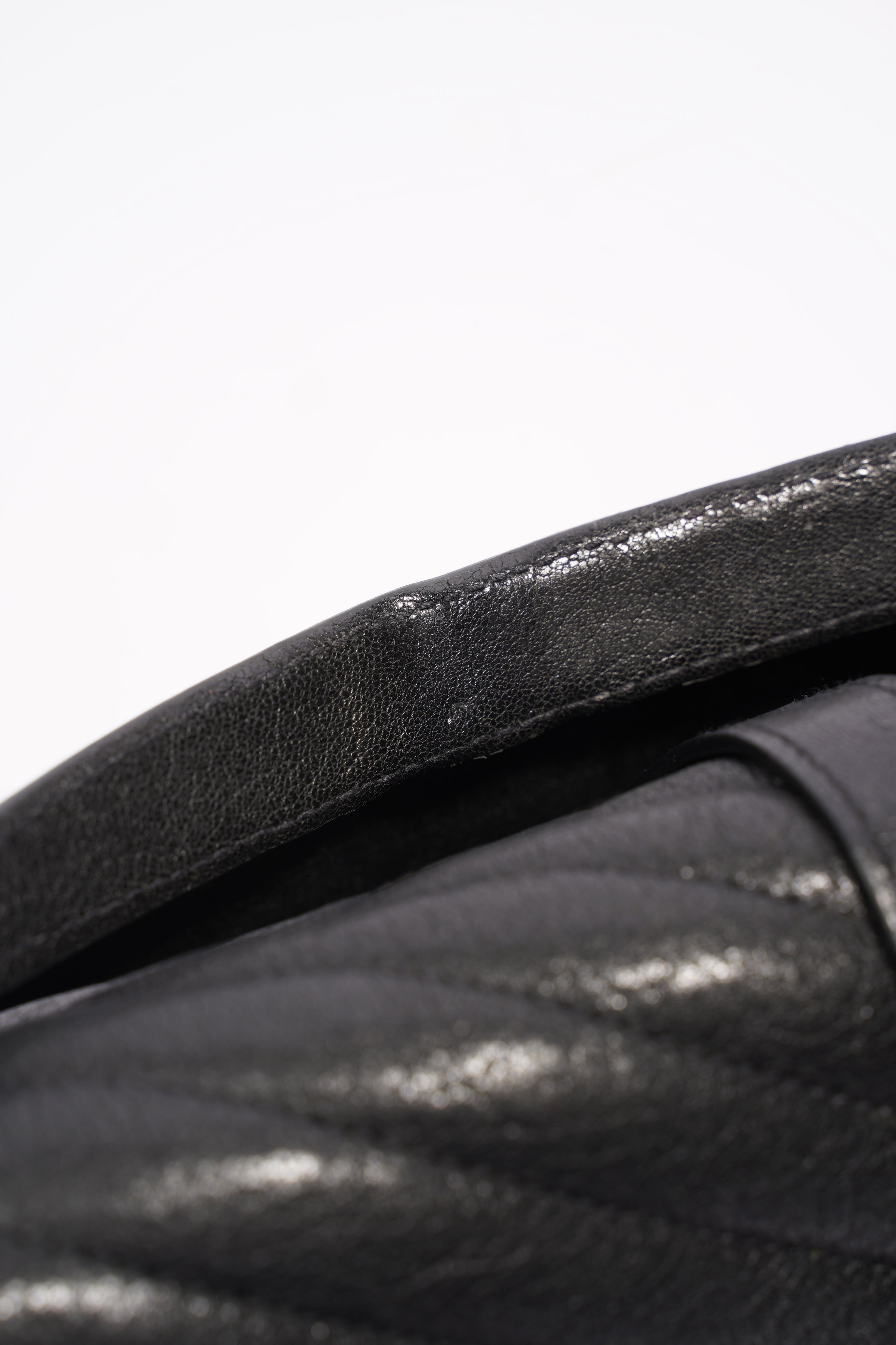 Saint Laurent College Quilted Bag Black Leather Large