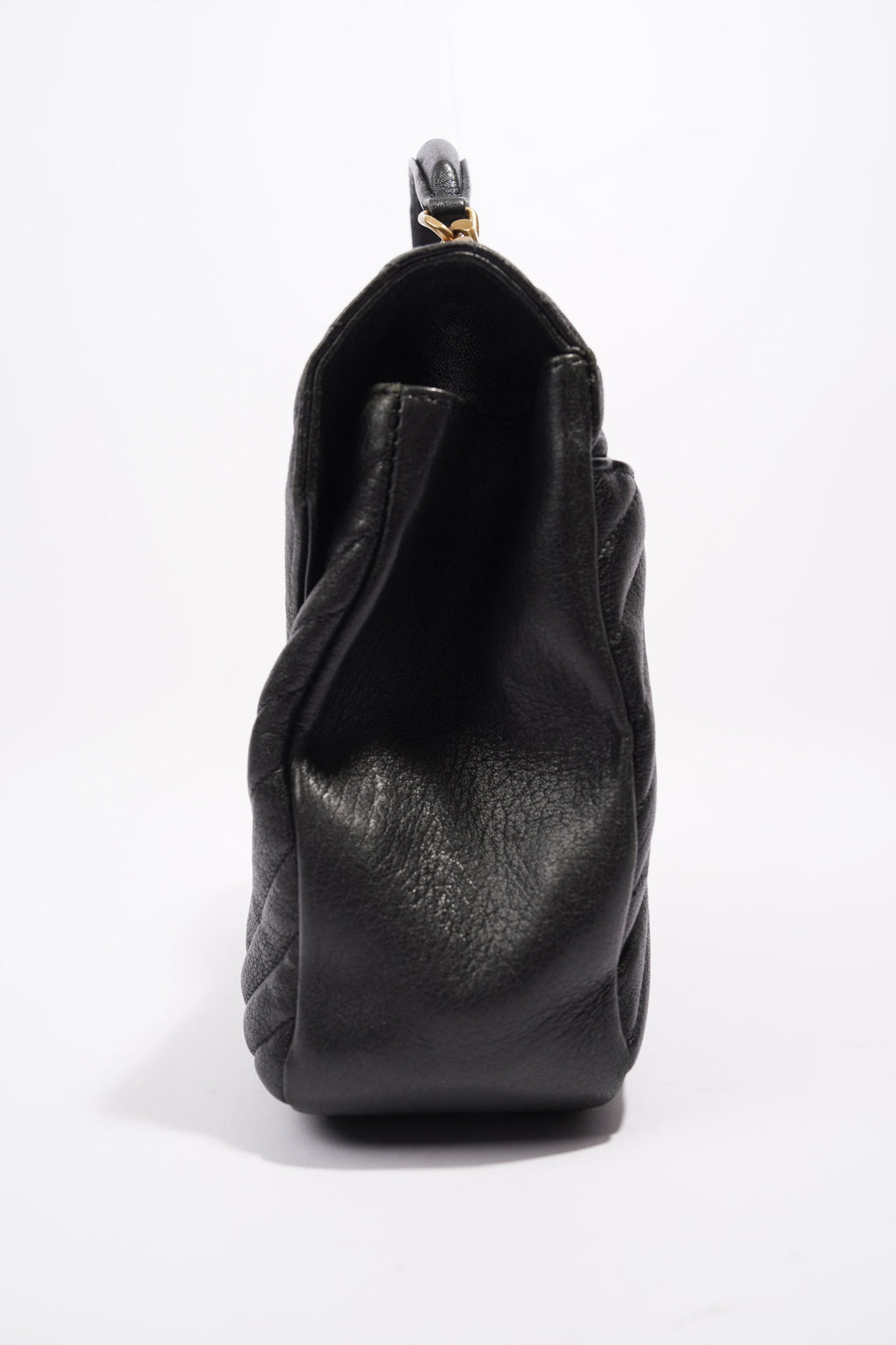 Saint Laurent College Quilted Bag Black Leather Large