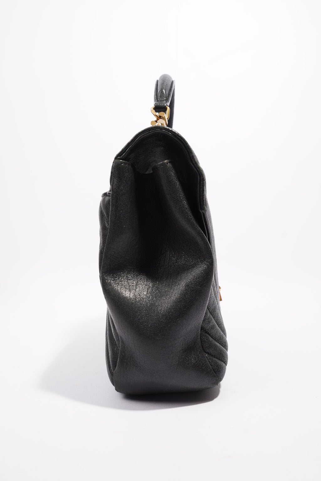 Saint Laurent College Quilted Bag Black Leather Large