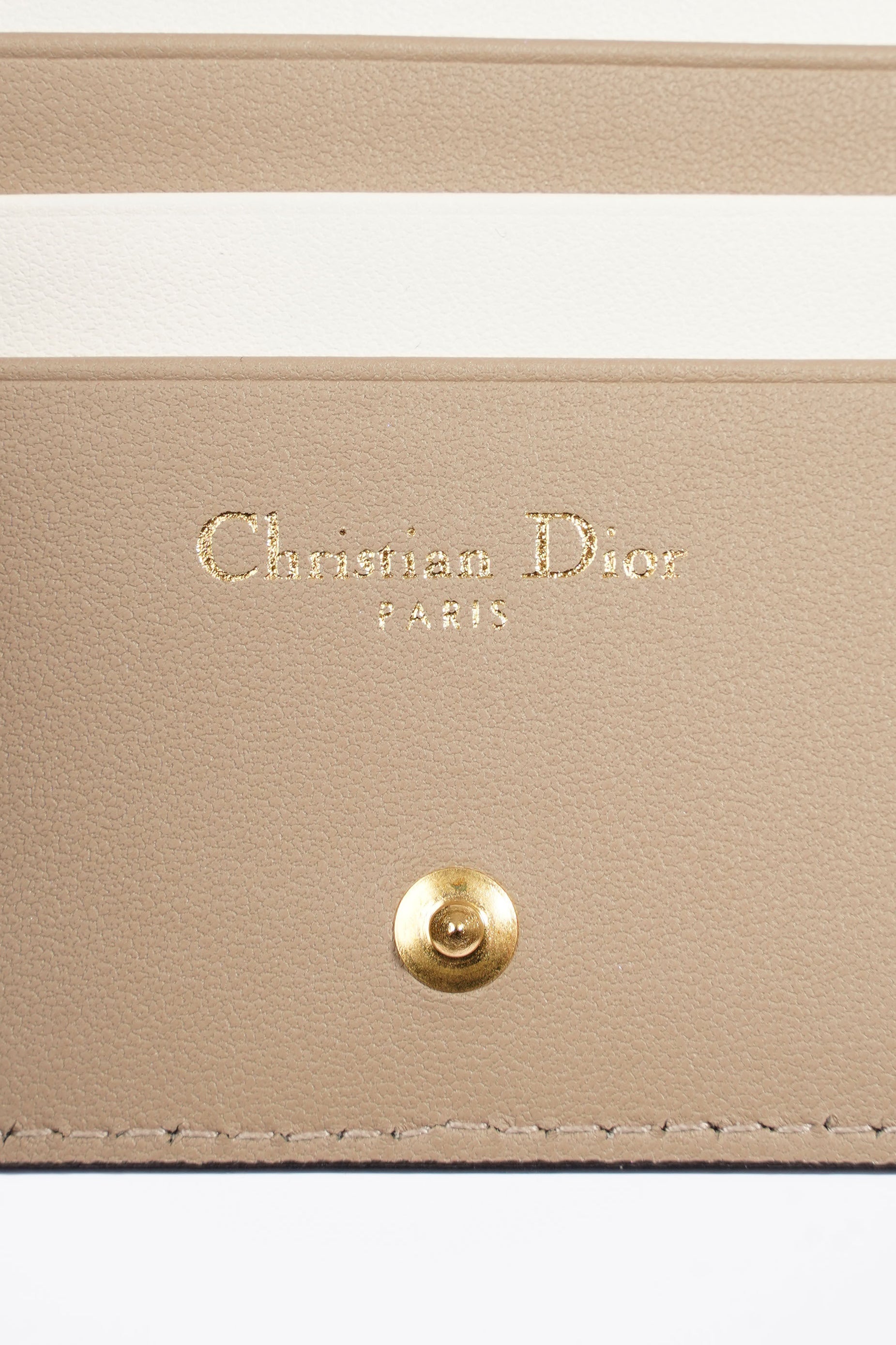 Christian Dior Caro Wallet Small Black / Taupe Leather Small