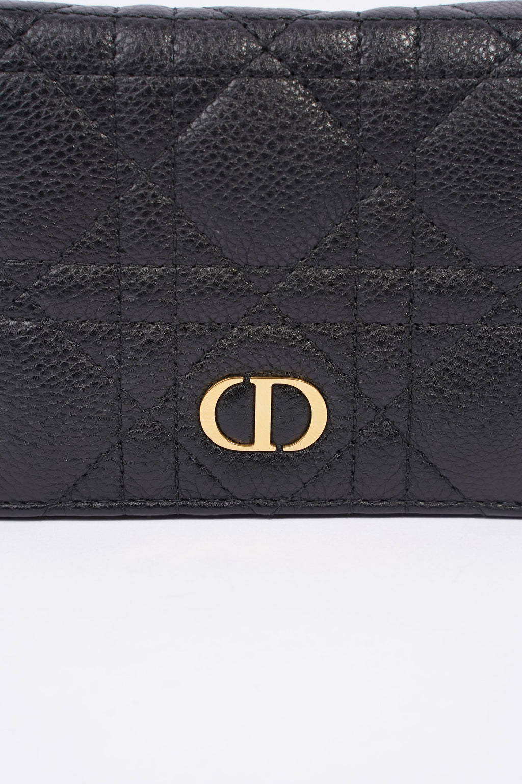 Christian Dior Caro Wallet Small Black / Taupe Leather Small