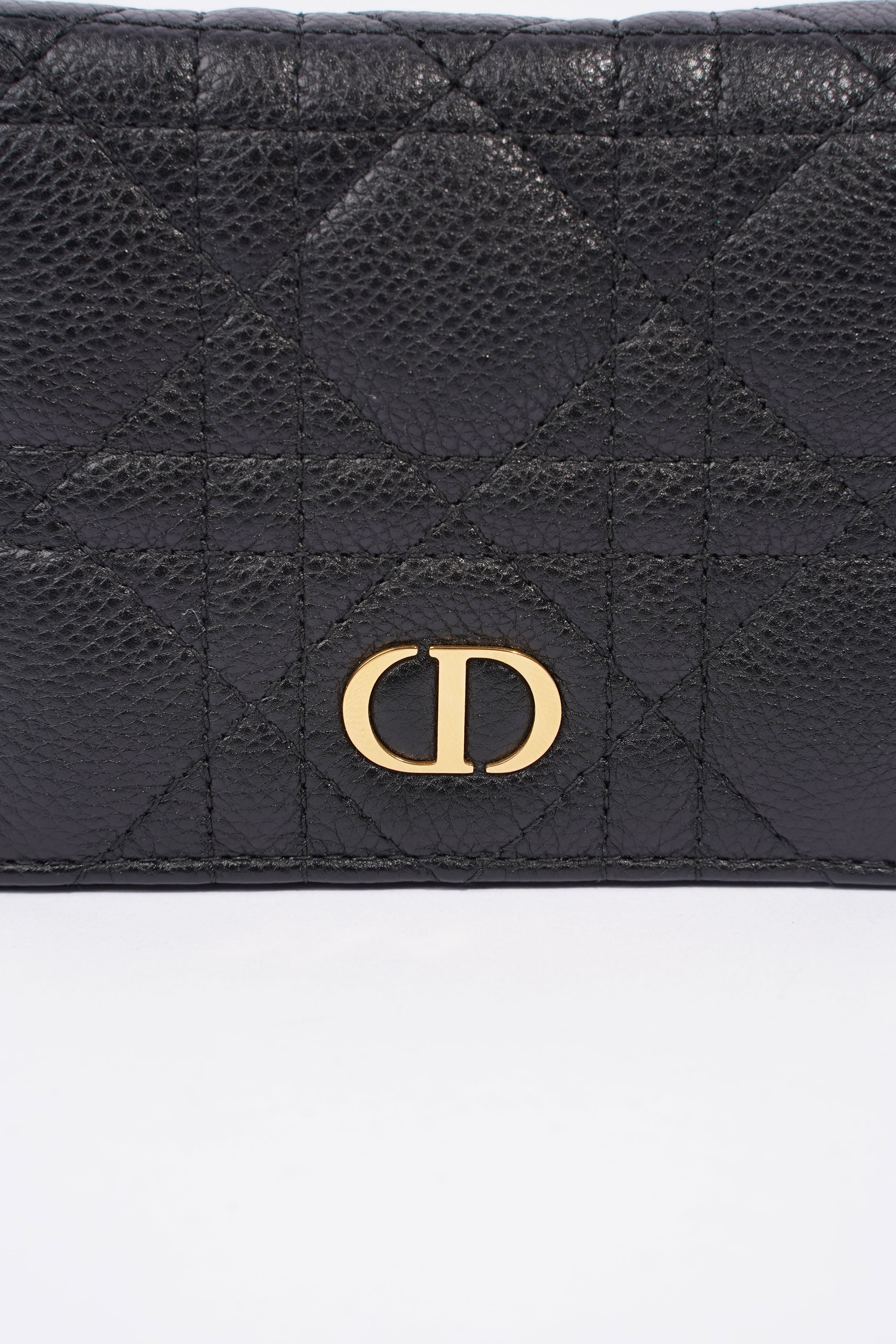Christian Dior Caro Wallet Small Black / Taupe Leather Small