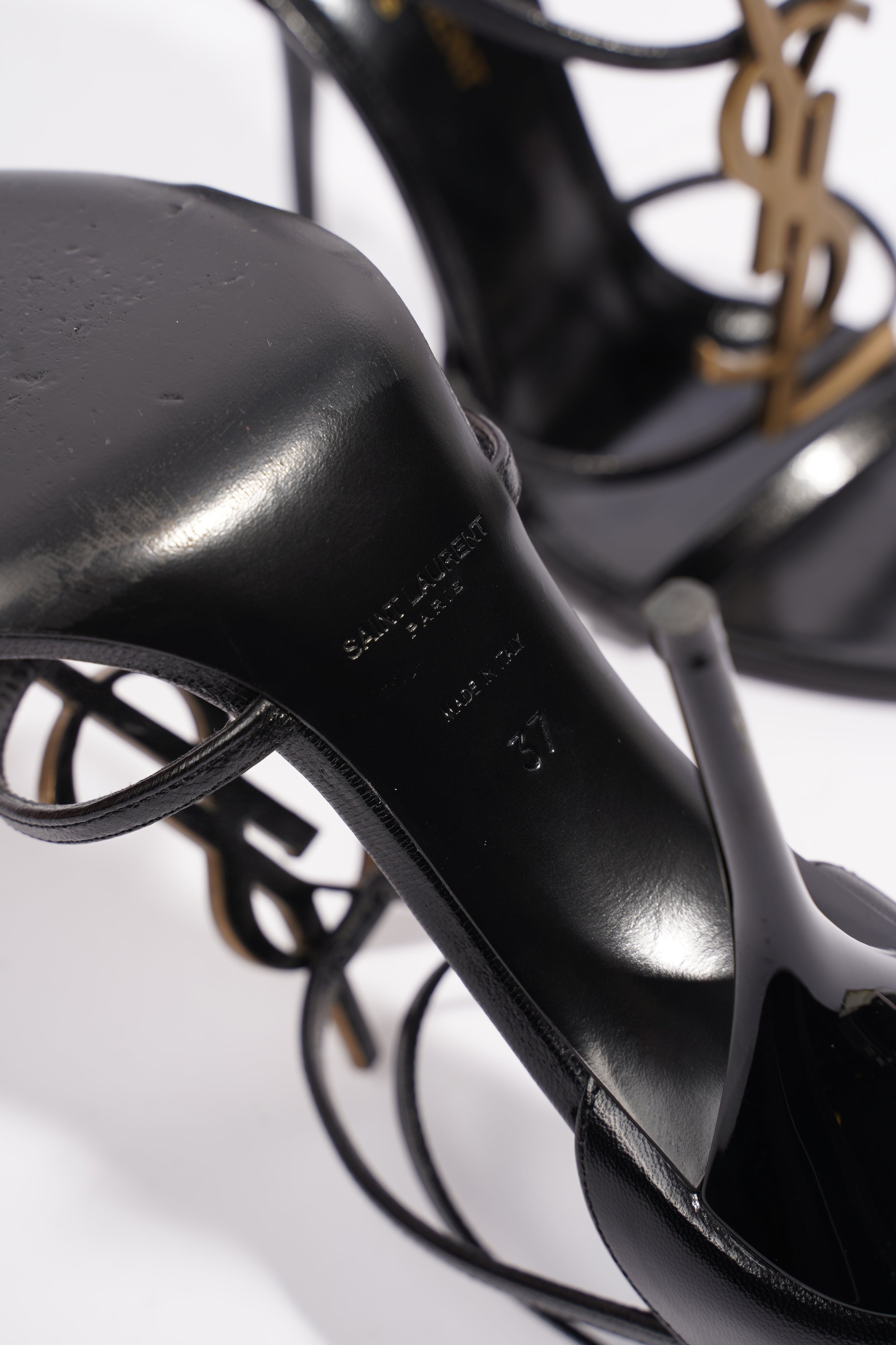 Saint Laurent Cassandra Black Leather EU 37 UK 4