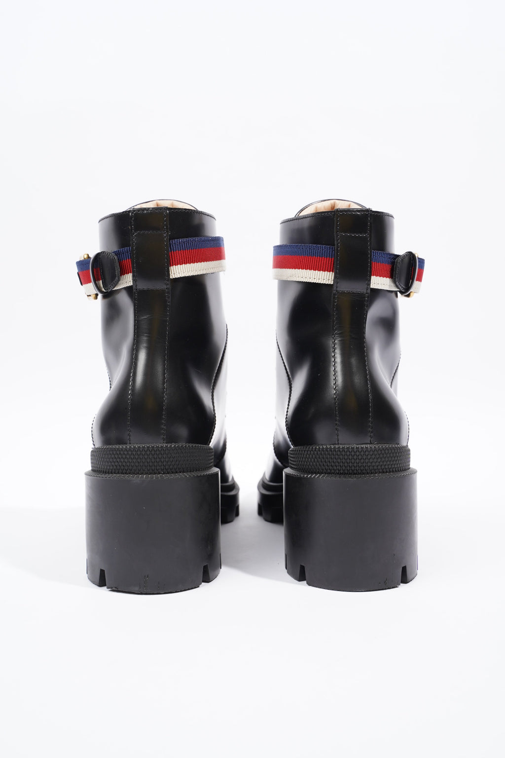 Gucci Sylvie Web Black / White Leather EU 39.5 UK 6.5