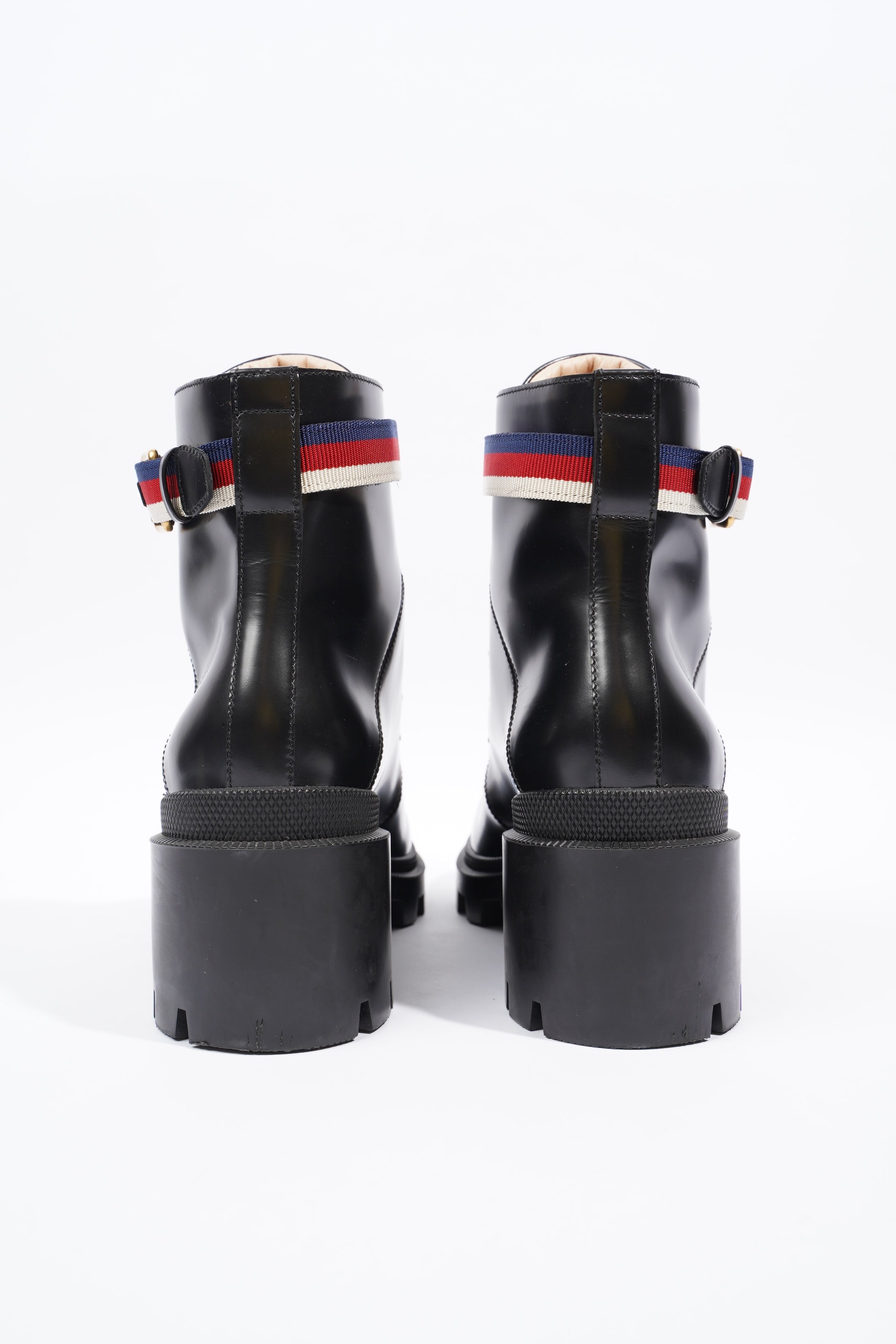 Gucci Sylvie Web Black / White Leather EU 39.5 UK 6.5