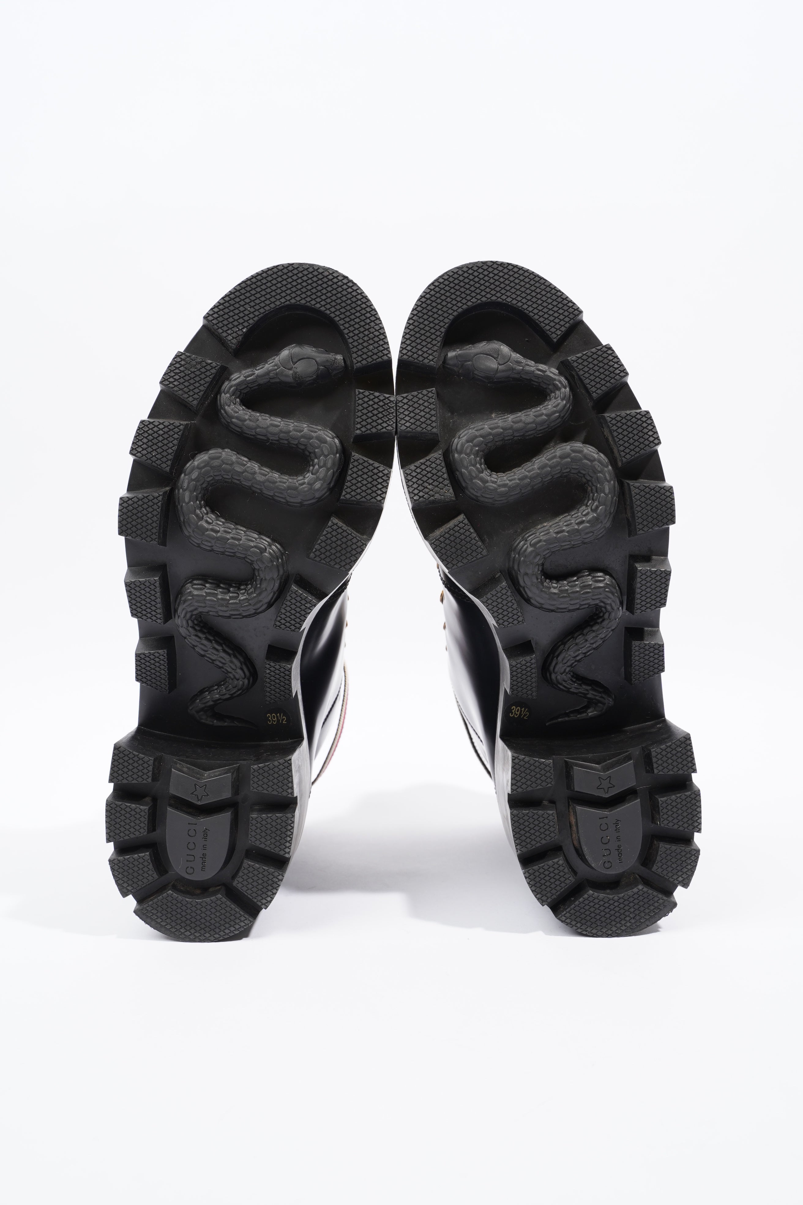 Gucci Sylvie Web Black / White Leather EU 39.5 UK 6.5