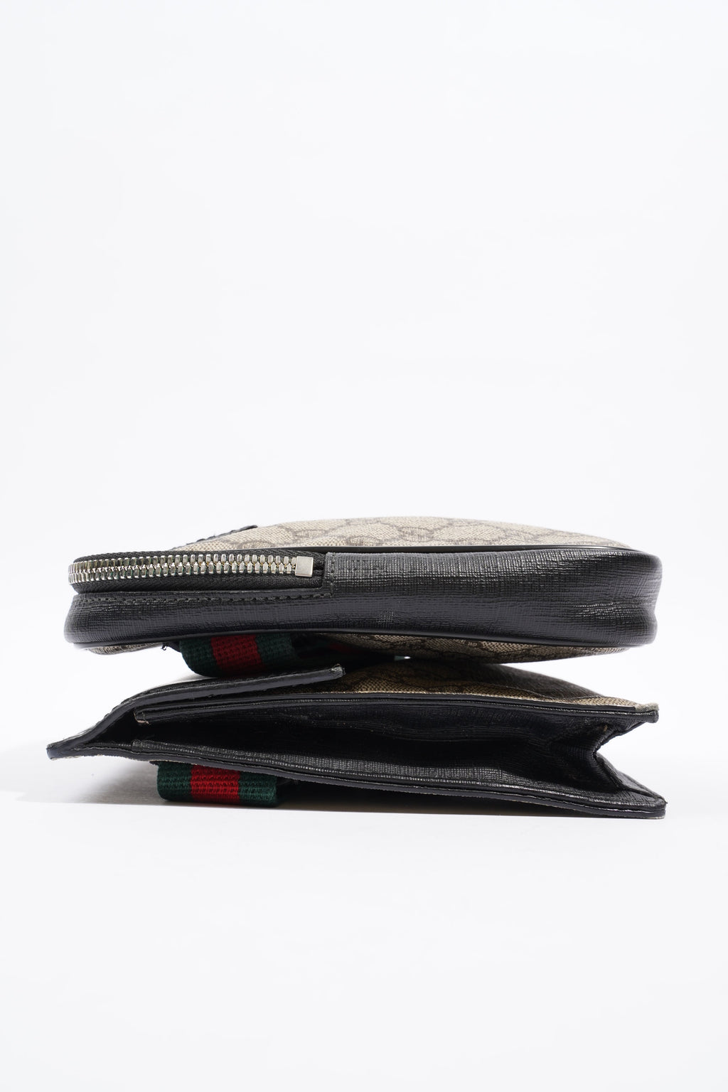 Gucci GG Supreme Monogram Web Belt Bag Black Monogram Canvas