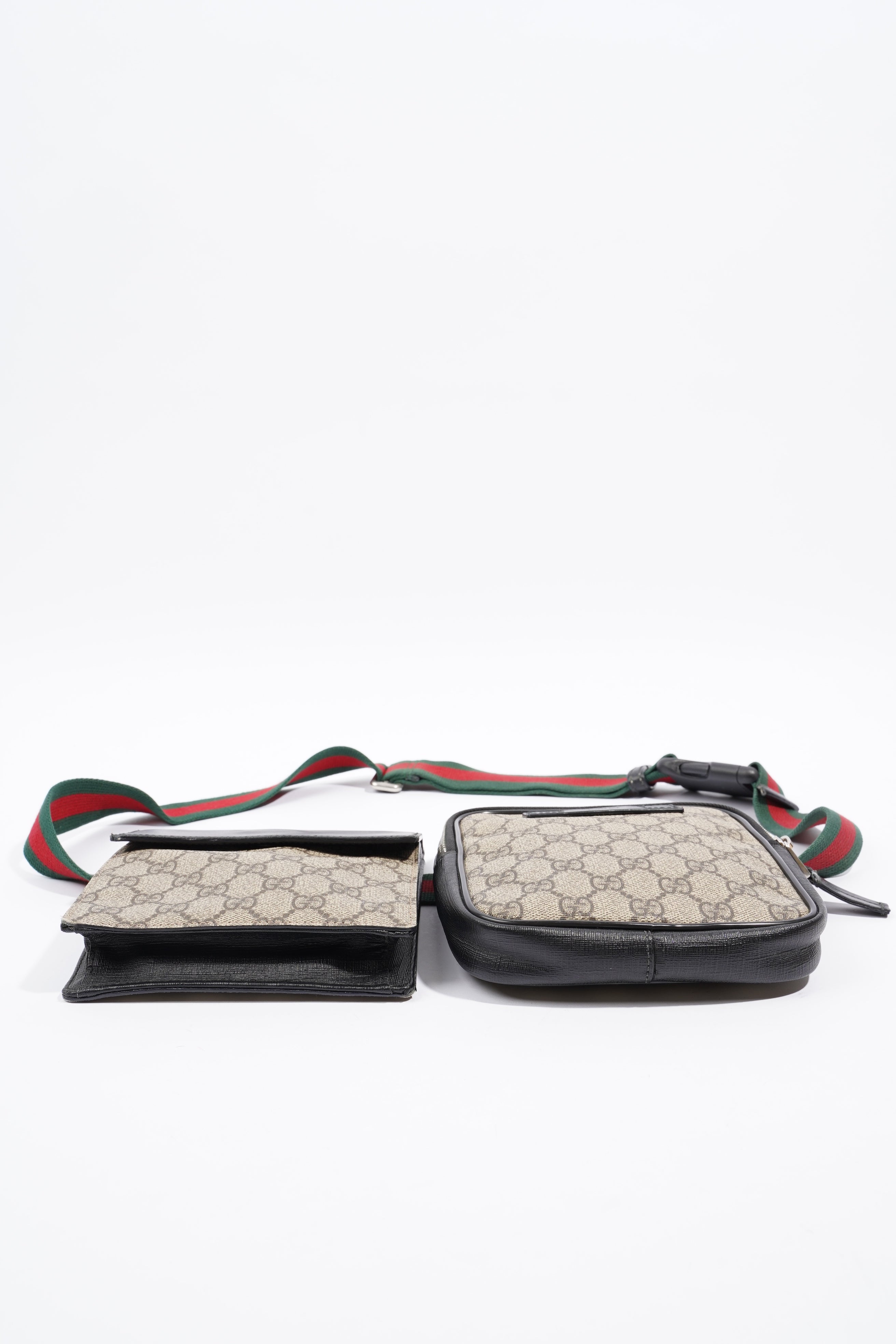 Gucci GG Supreme Monogram Web Belt Bag Black Monogram Canvas