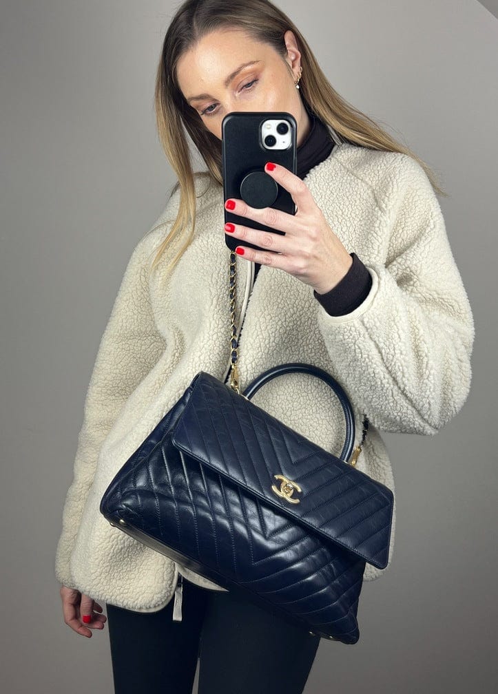 Chanel Chevron Quilted Coco Bag