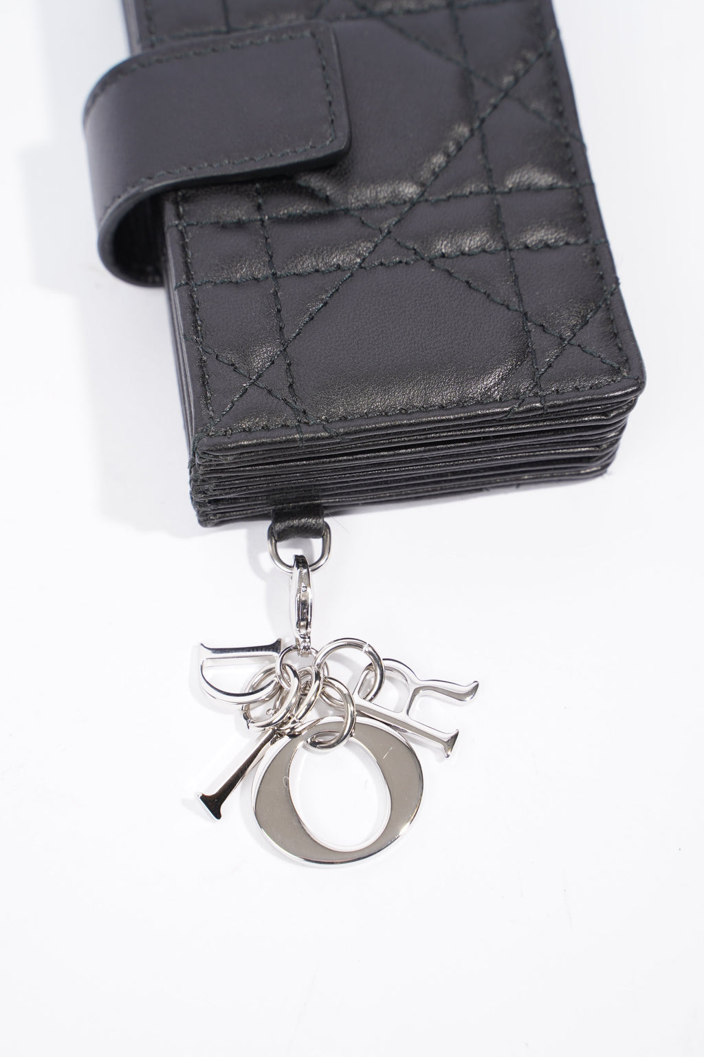 Christian Dior Lady Dior 5-Gusset Card Holder Black Lambskin Leather