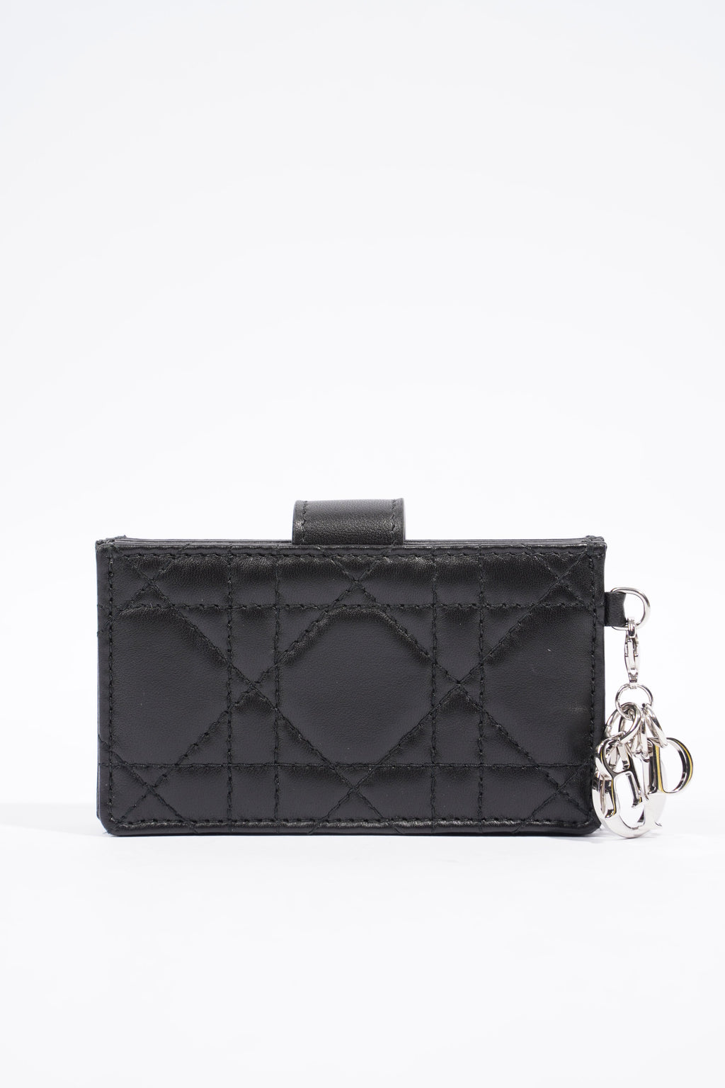 Christian Dior Lady Dior 5-Gusset Card Holder Black Lambskin Leather