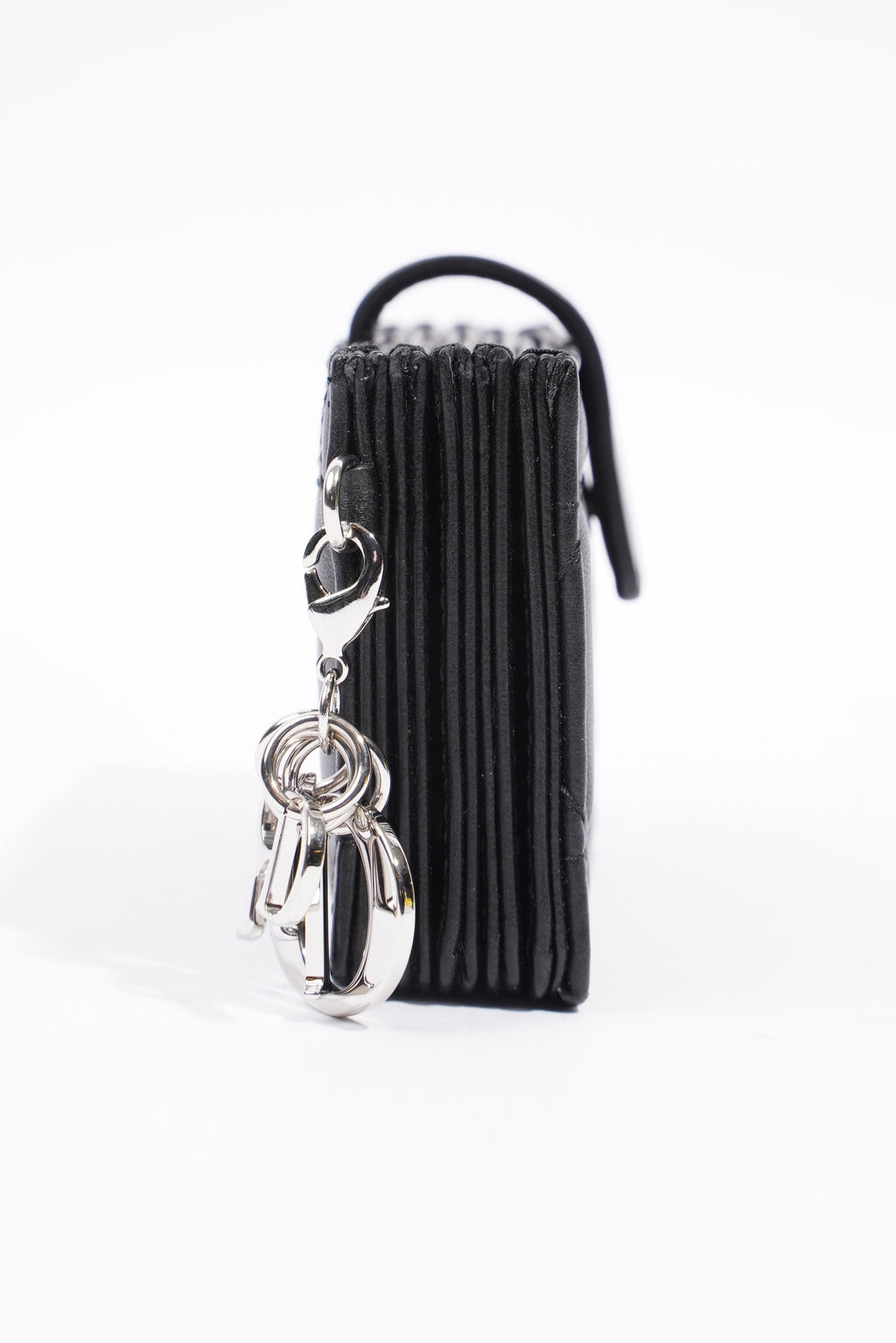 Christian Dior Lady Dior 5-Gusset Card Holder Black Lambskin Leather