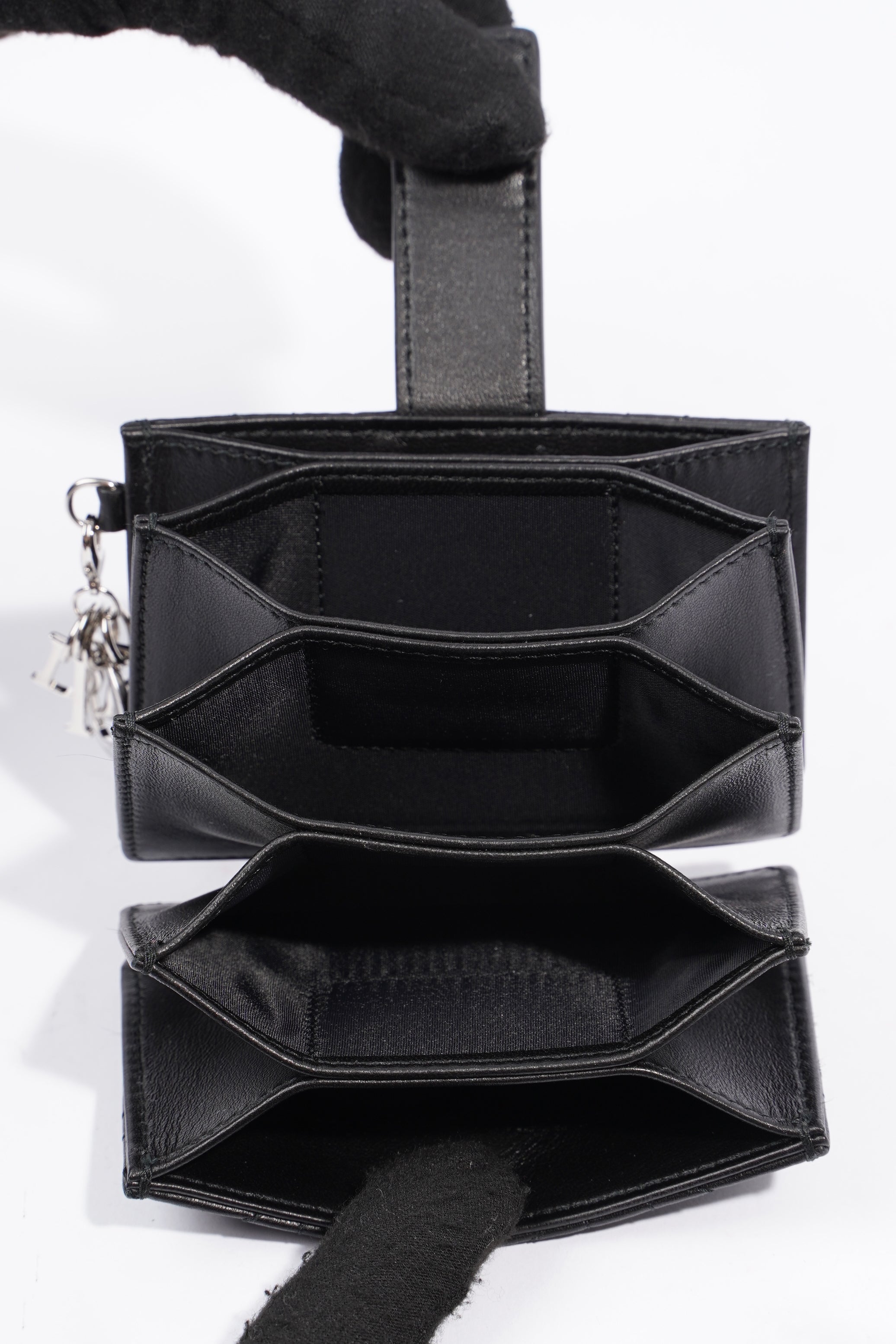 Christian Dior Lady Dior 5-Gusset Card Holder Black Lambskin Leather