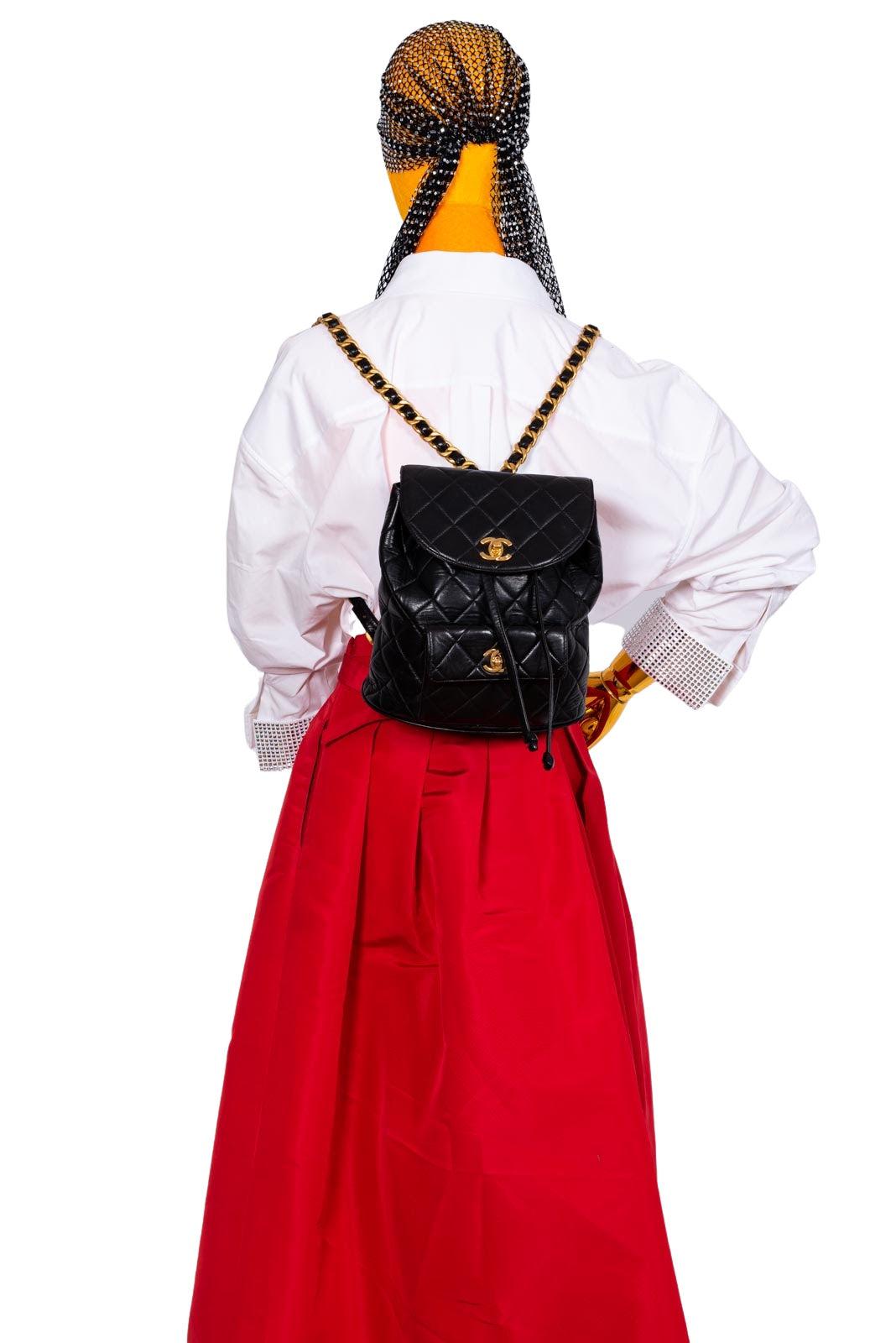 CHANEL Quilted Mini Duma Backpack Gold Hardware