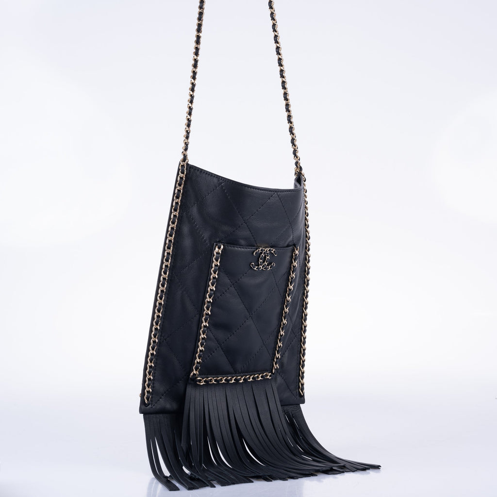 CHANEL Shopping Bag Fringe Crossbody 2022 Cruise