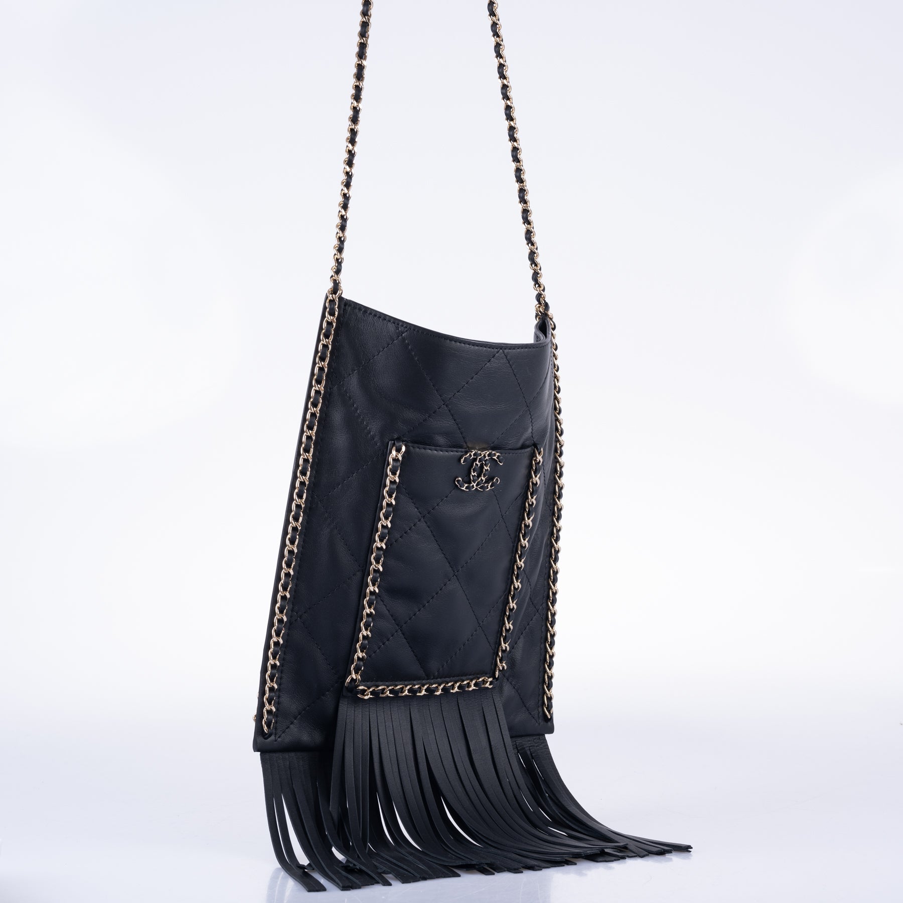 CHANEL Shopping Bag Fringe Crossbody 2022 Cruise
