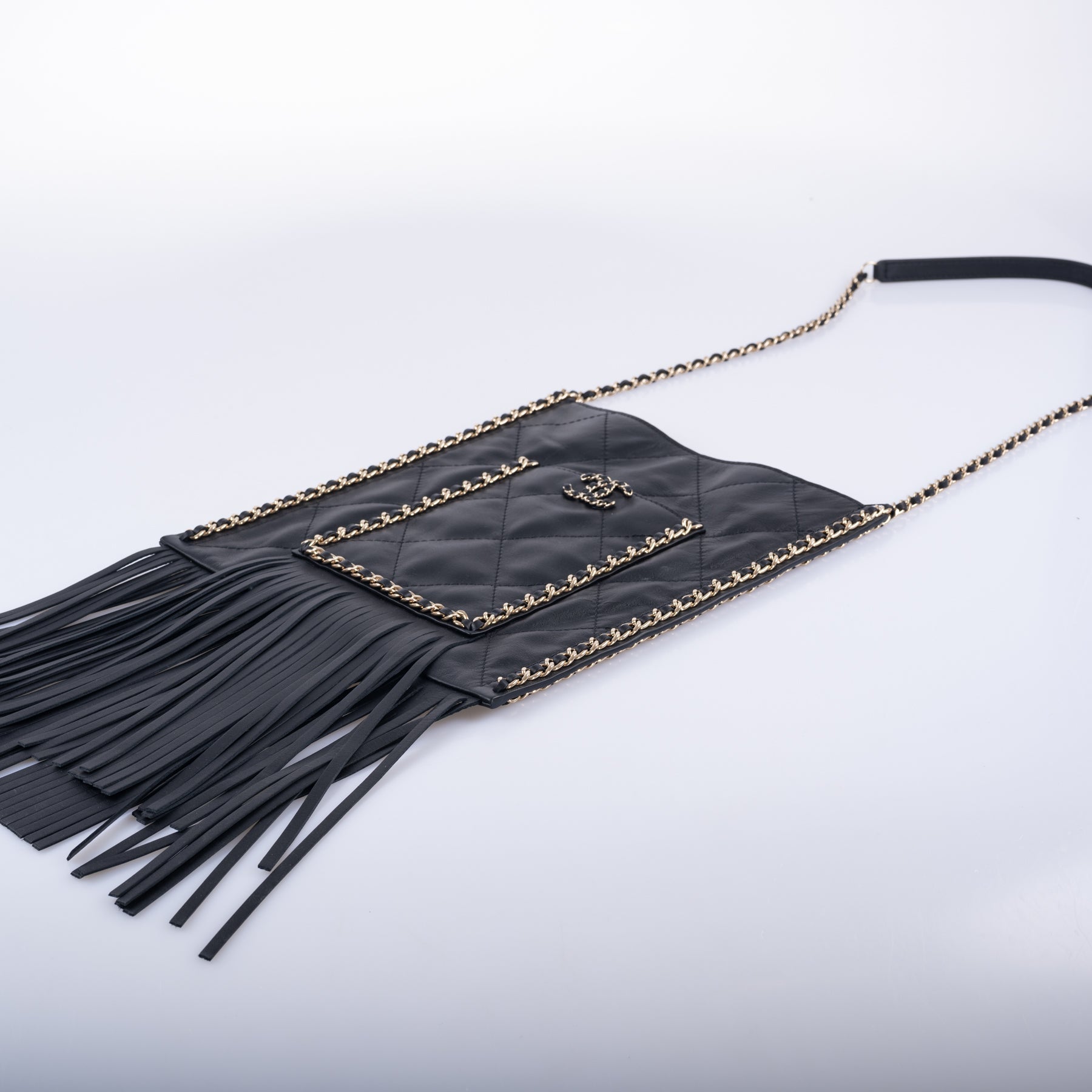 CHANEL Shopping Bag Fringe Crossbody 2022 Cruise
