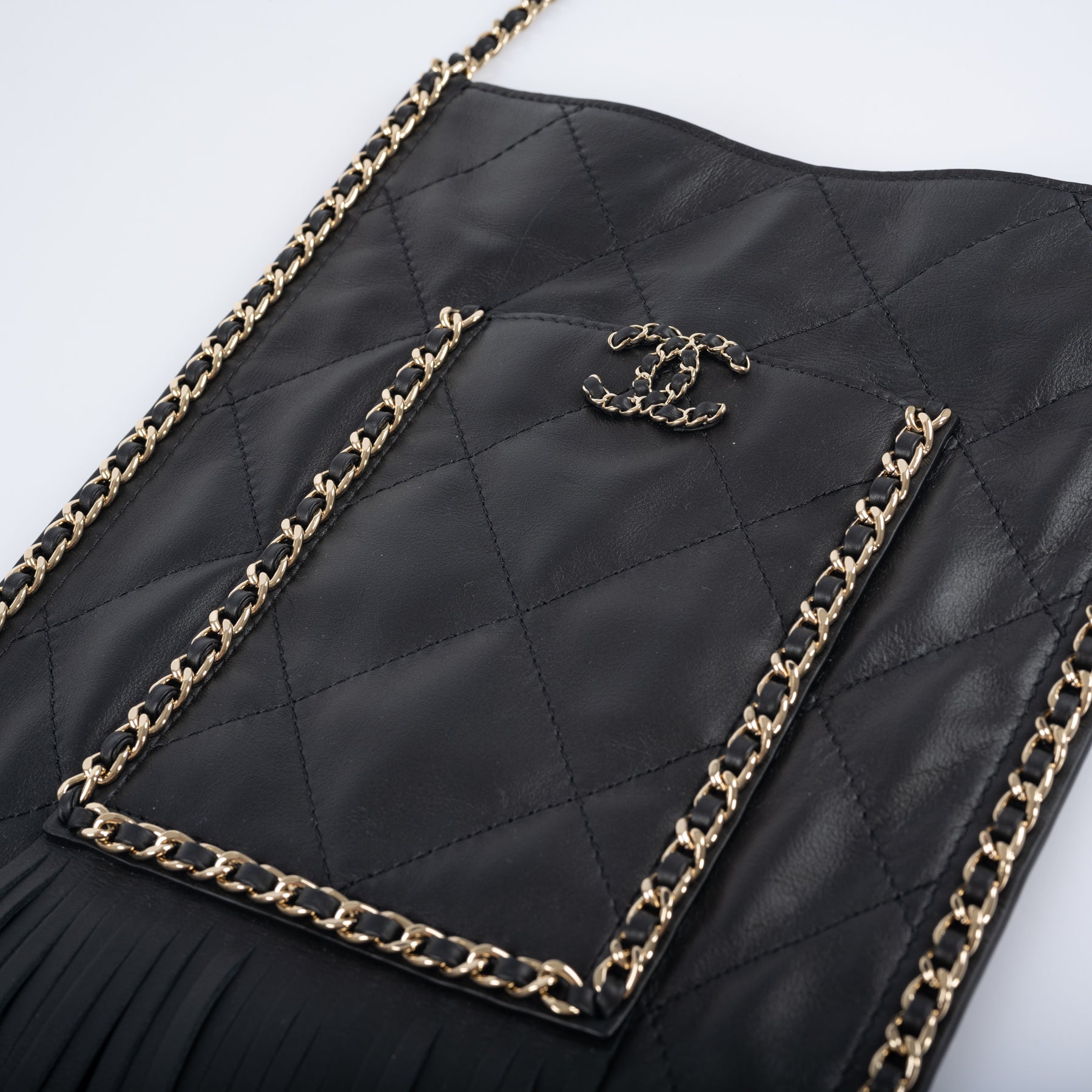 CHANEL Shopping Bag Fringe Crossbody 2022 Cruise