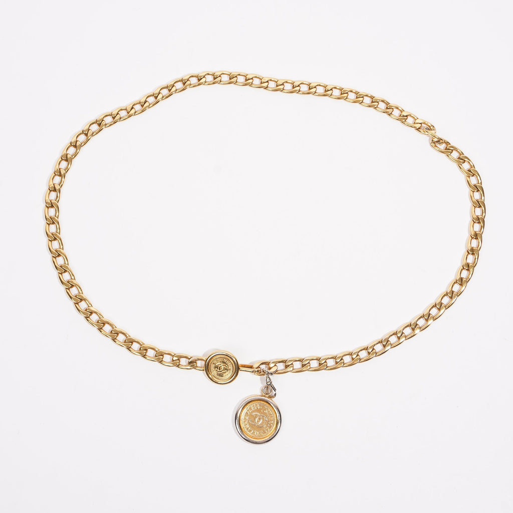 Chanel Vintage Medallion Belt Gold Base Metal
