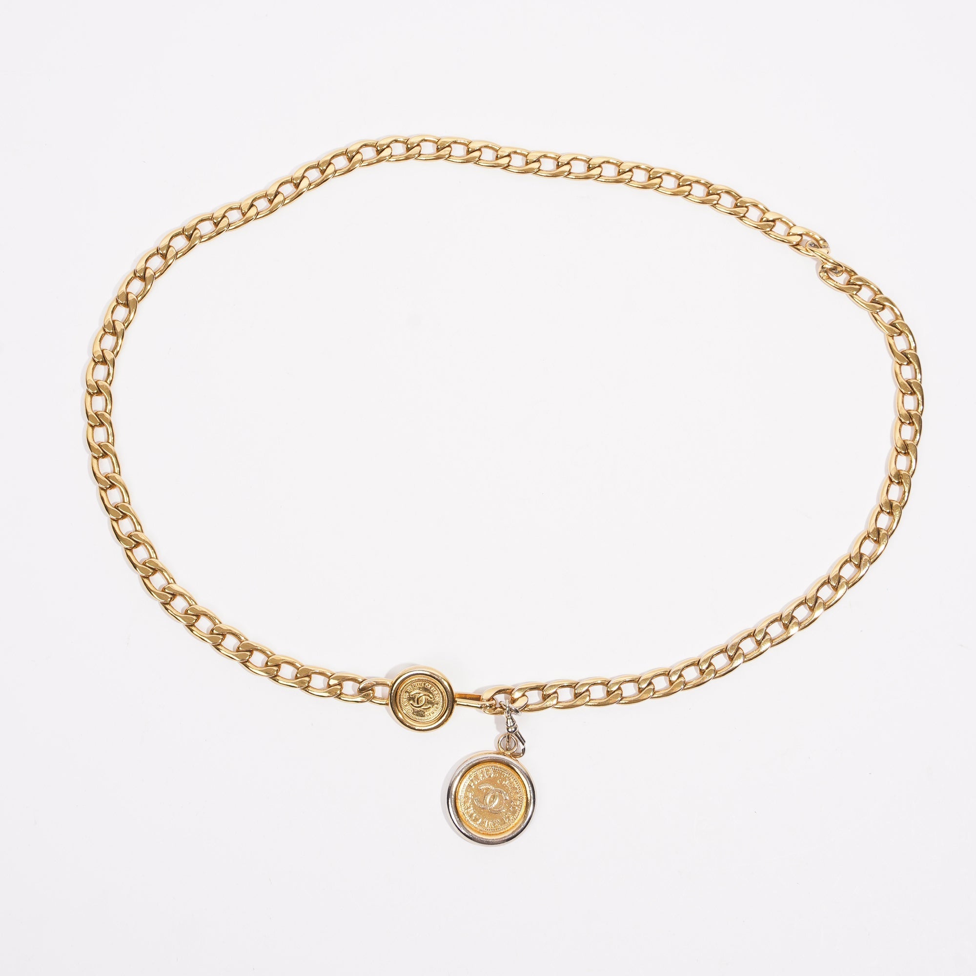 Chanel Vintage Medallion Belt Gold Base Metal