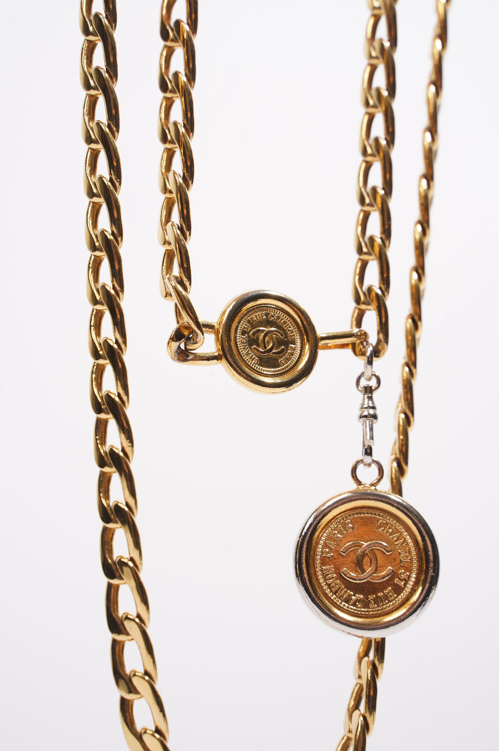 Chanel Vintage Medallion Belt Gold Base Metal